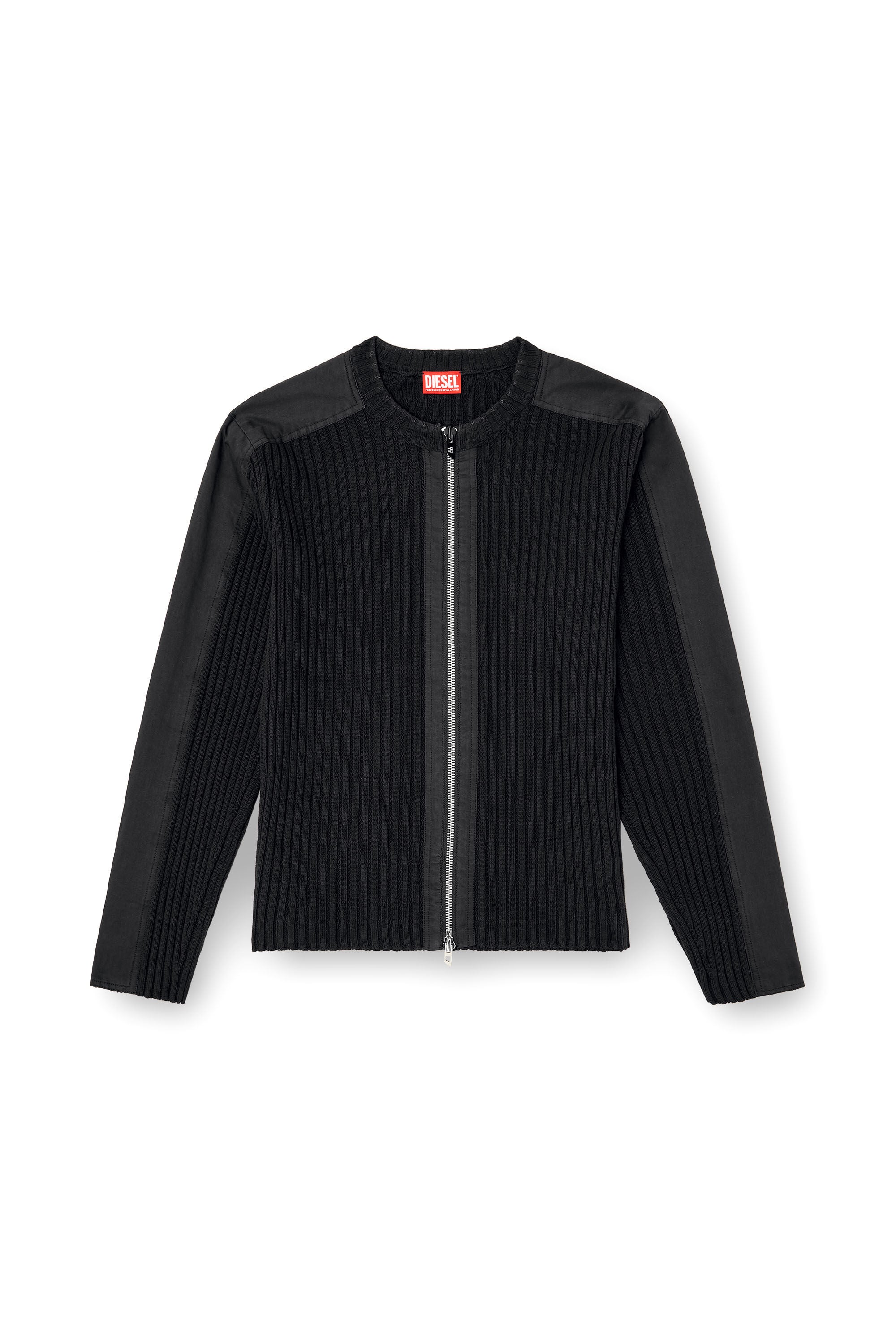 Diesel - K-MATTY, C&aacute;rdigan con cremallera y paneles utility Hombre in Negro - 2