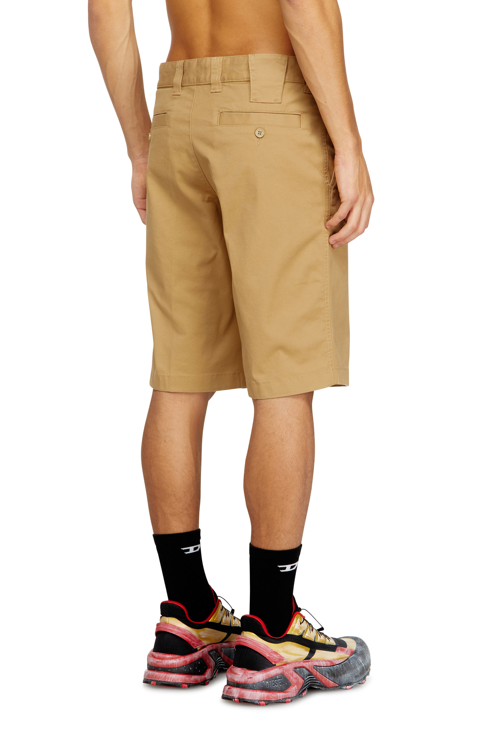 Diesel - P-DEFINE-SHORT-EPCH, Male's Stonewash cotton shorts in Beige - 4