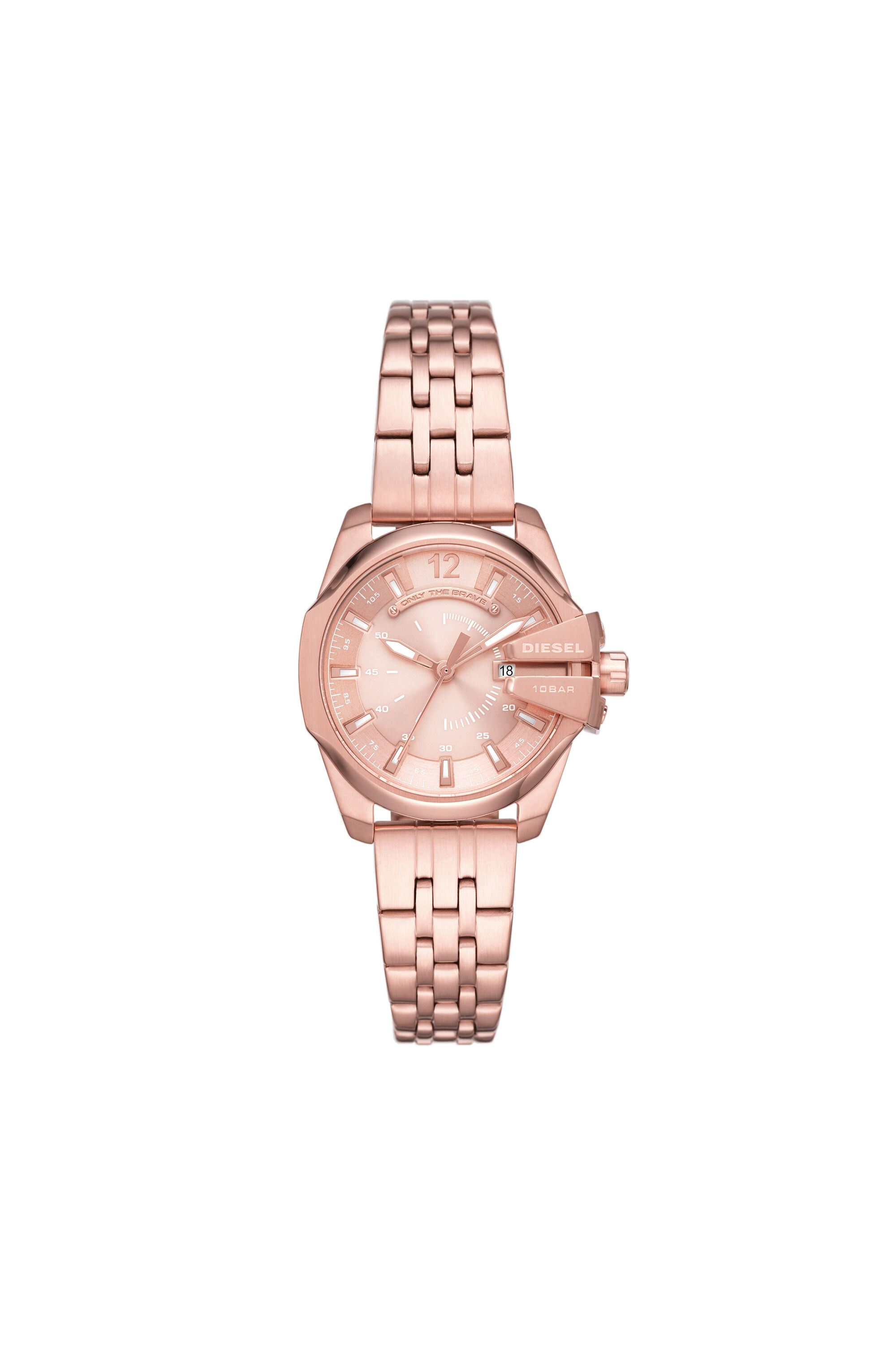 DZ5602 Woman: Baby Chief three-hand rose gold steel watch | Diesel