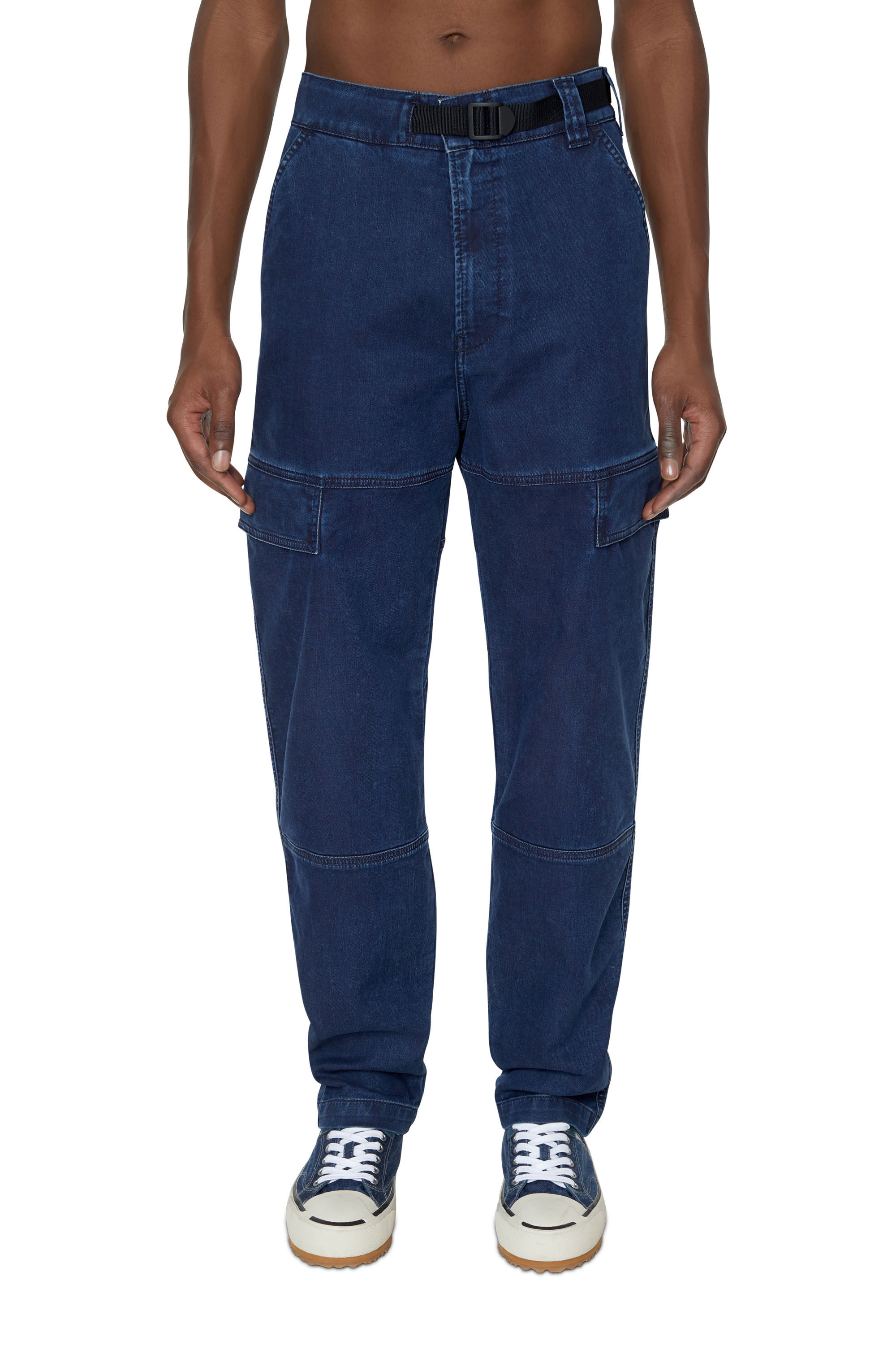 Diesel - Tapered 2030 D-Krooley Joggjeans® 069ZJ, Male's Tapered 2030 D-Krooley Joggjeans® in Dark Blue - 3