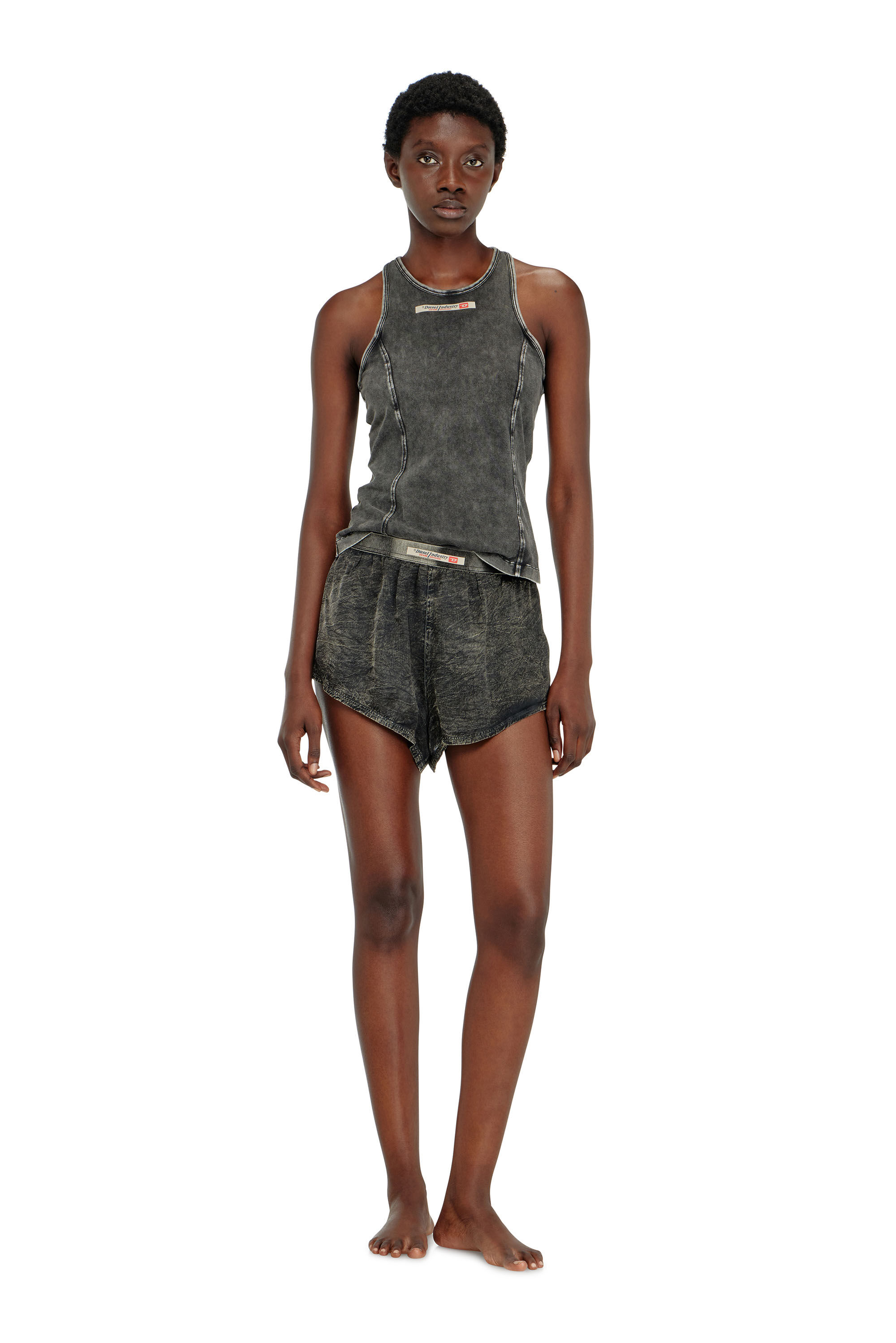 Diesel - IRENE-DNM, Woman's Cotton tank top with treated effect in null - 2