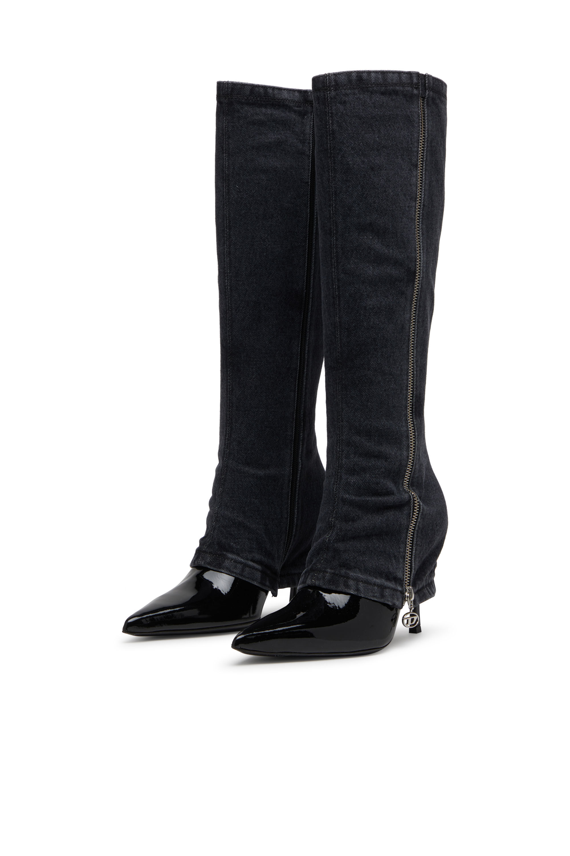 Women's D-Venus-Stiletto knee boots with jean trompe l'oeil Women's D-Venus-Stiletto knee boots with jean trompe l'oeil