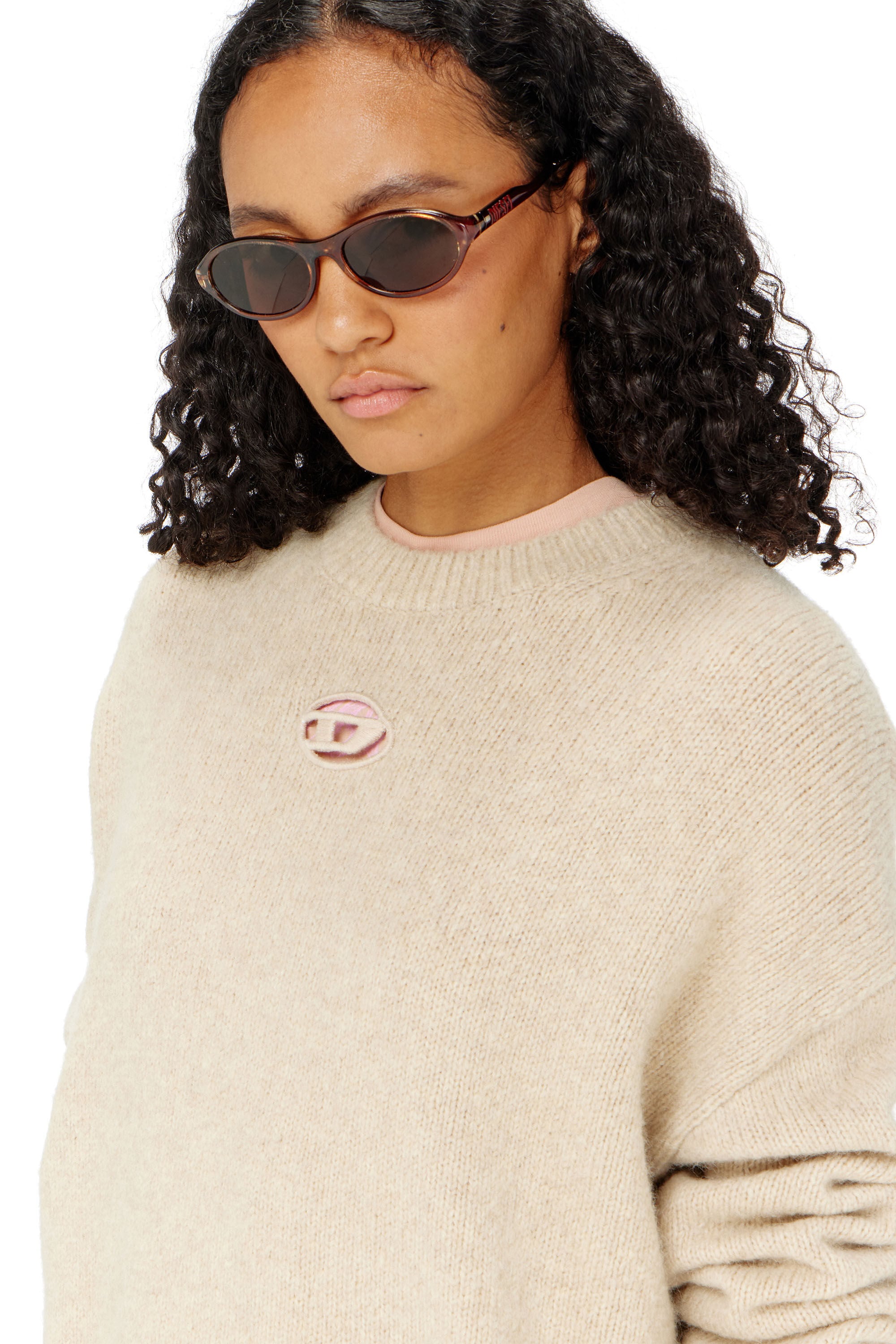 Diesel - M-AREETA, Jersey de mezcla de lana y alpaca Mujer in Beige - 5