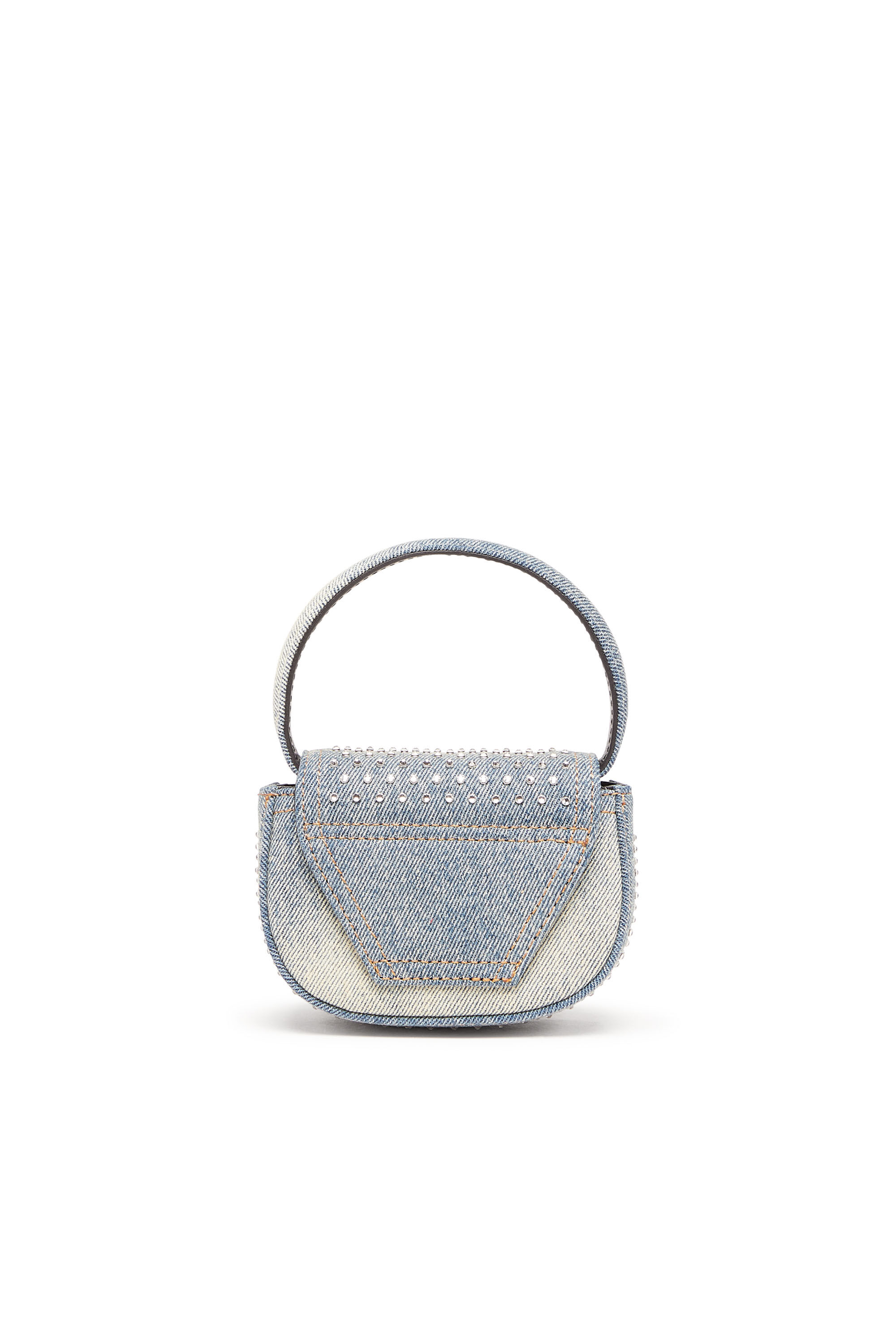 Diesel - 1DR XS, Female's 1DR XS - Iconic mini bag in denim and crystals in Light Blue - 3
