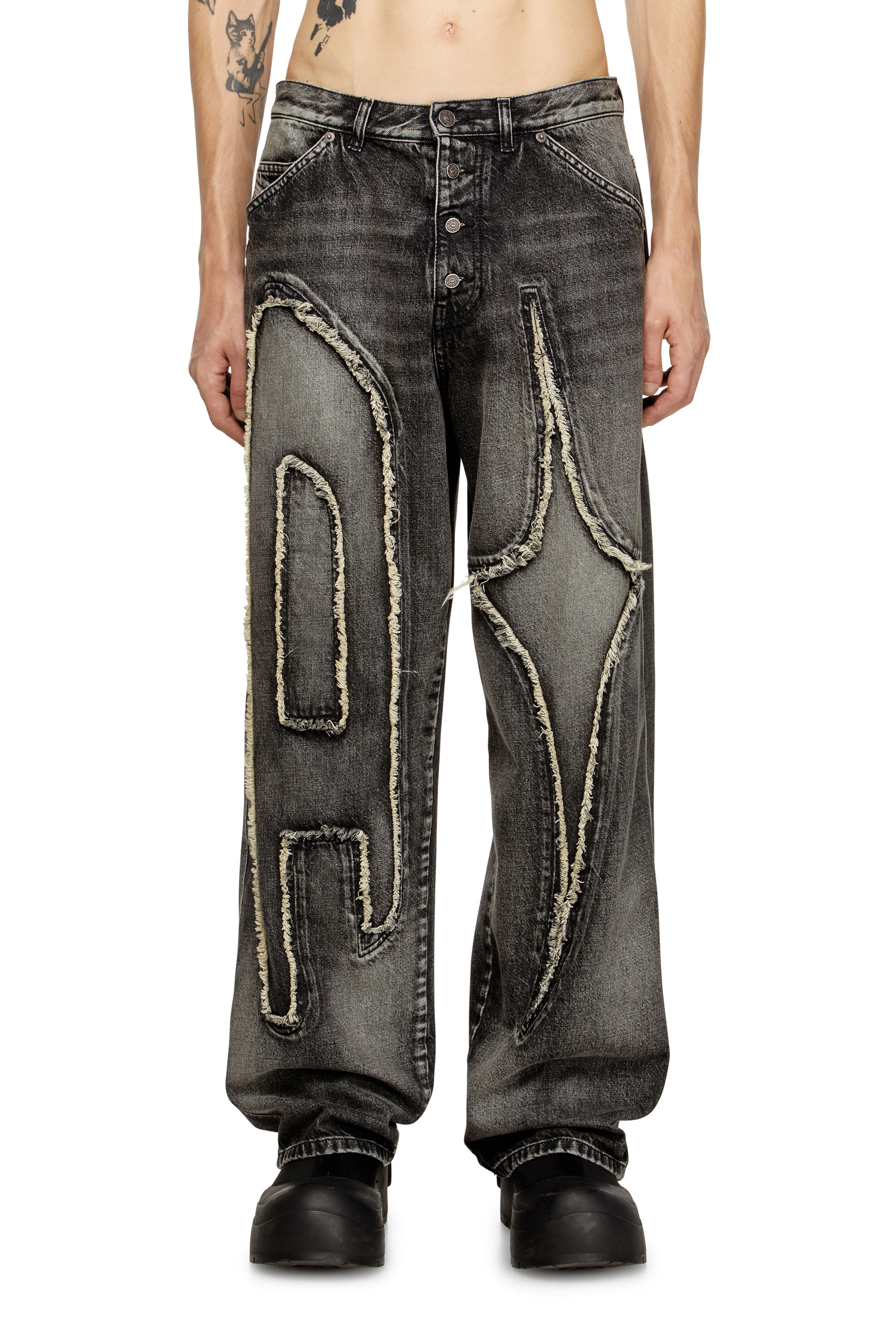Diesel - Unisex's Straight Jeans D-ThugClub 0BEBT, Black/Dark grey - 3