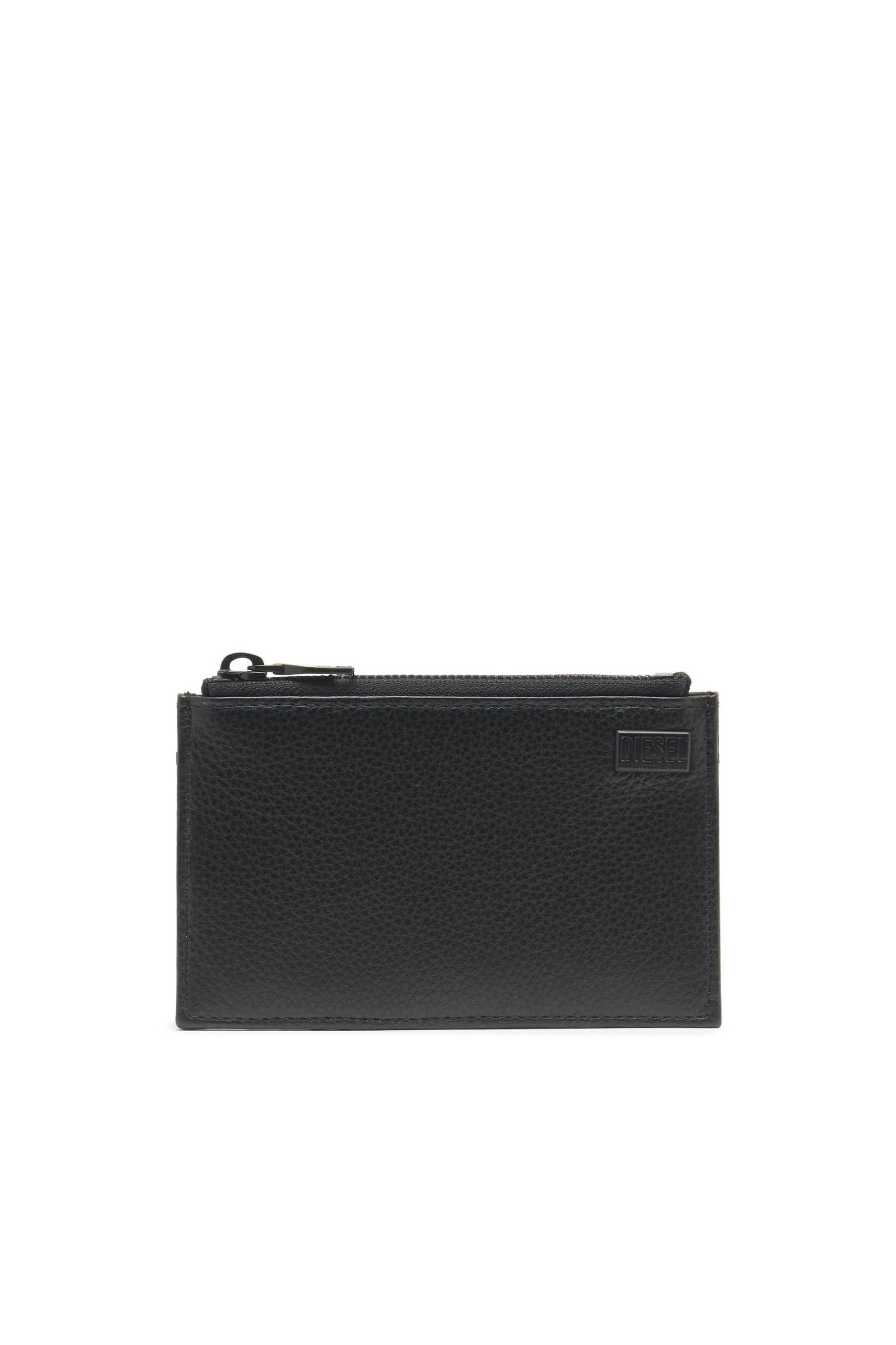 Diesel - CARD HOLDER COIN M, Tarjetero delgado de piel granulada Mujer in Negro - 2