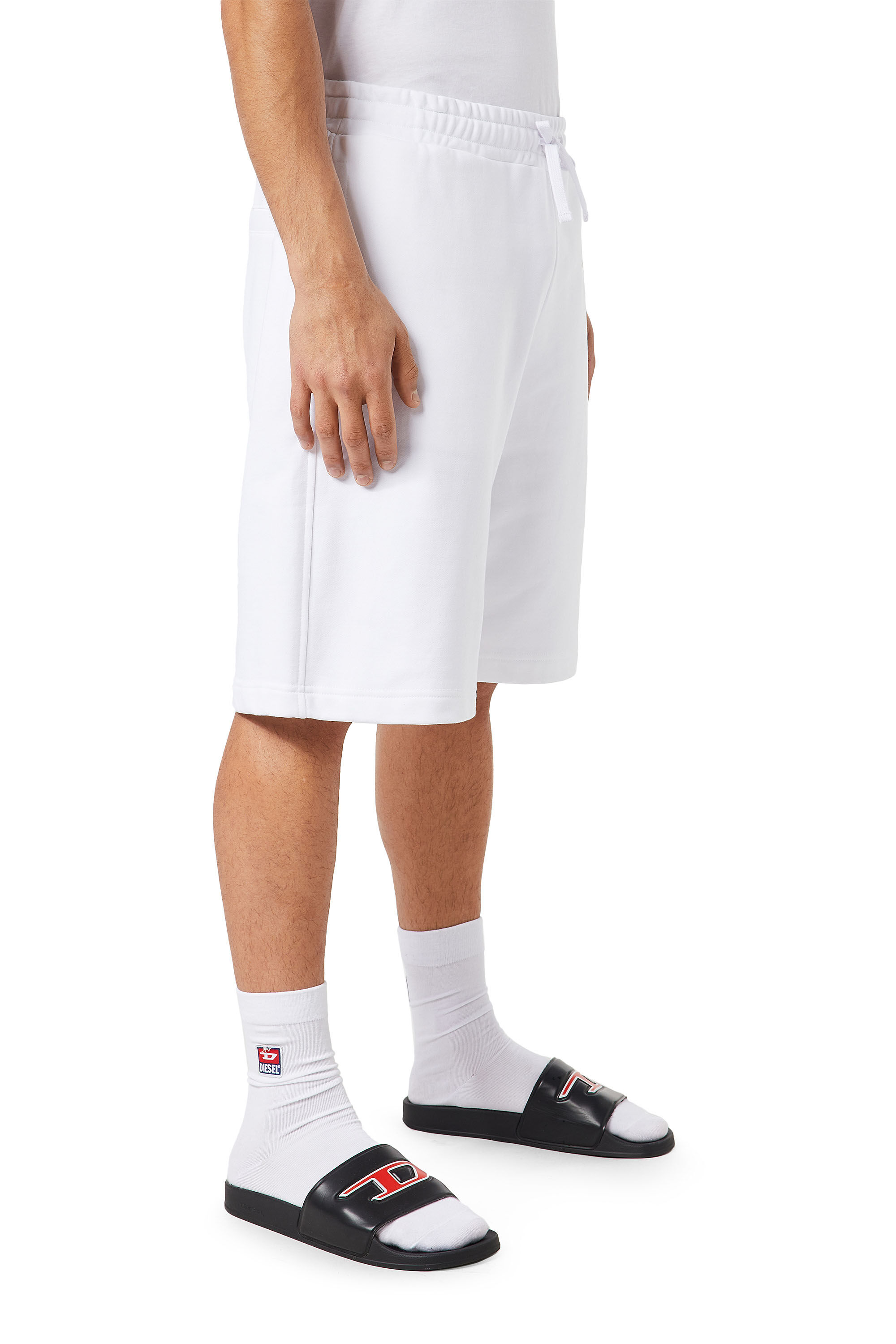 Diesel - P-CROWN-DIV, Man's Sweat shorts with logo embroidery in White - 3