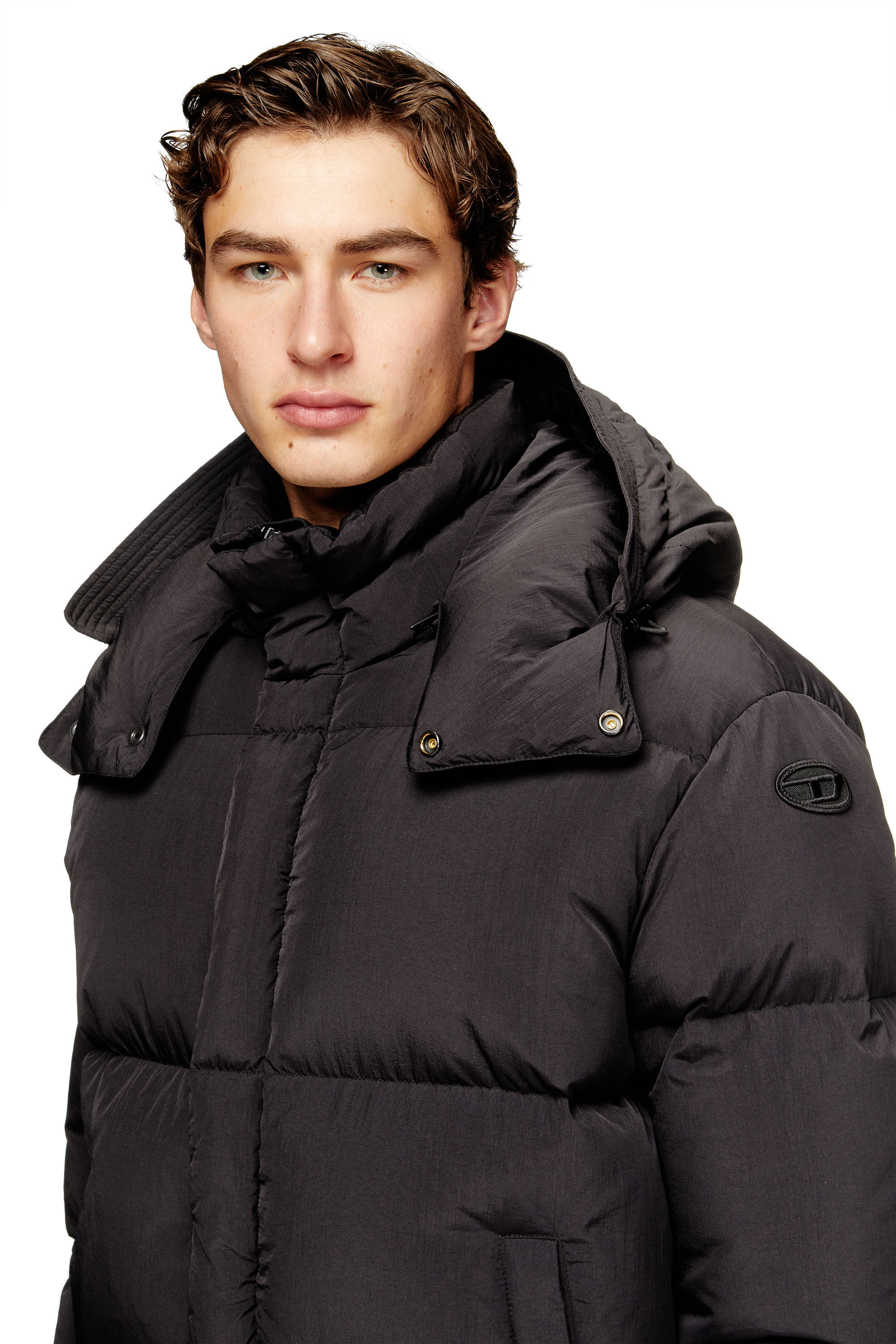 Diesel - W-ROLFYS-WRD, Male's Quilted down jacket in ViralOff® Taslan in Dark Grey - 4