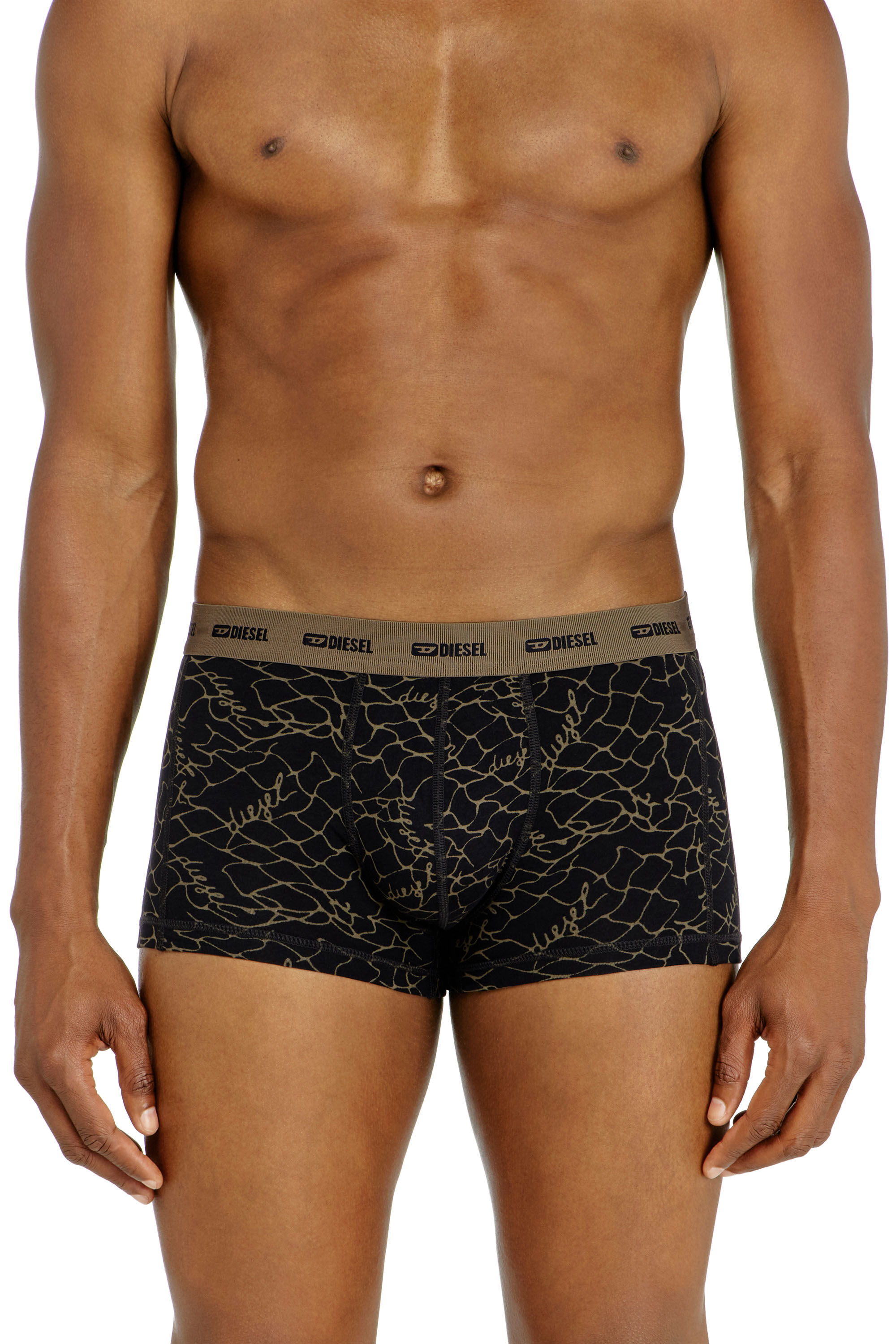 Diesel - DAMIEN-UTLT-3PACK, Male's Three-pack of trunks with graphic motif in Black/Beige - 1