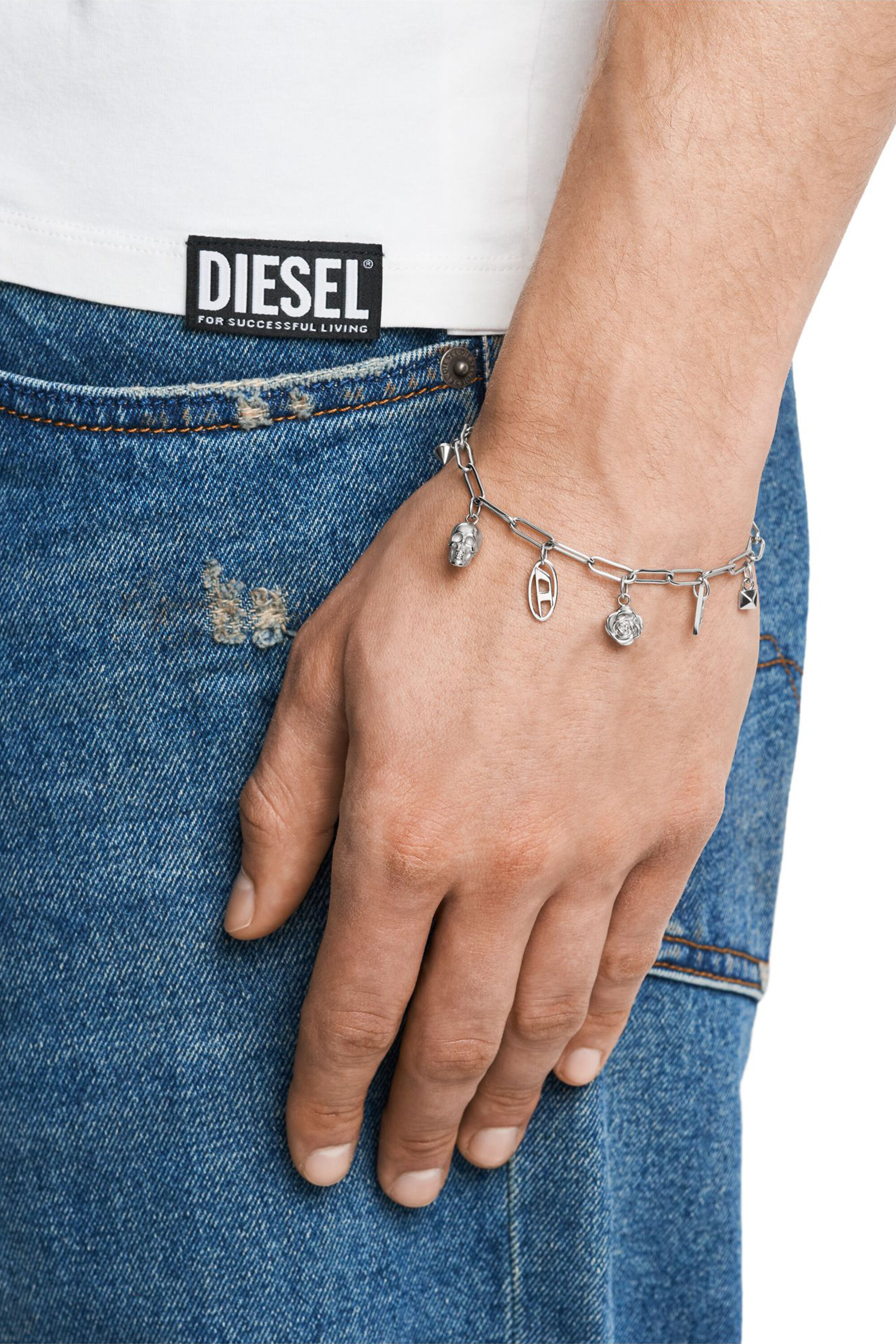 Women's Stainless Steel Charm Bracelet | Silver | Diesel