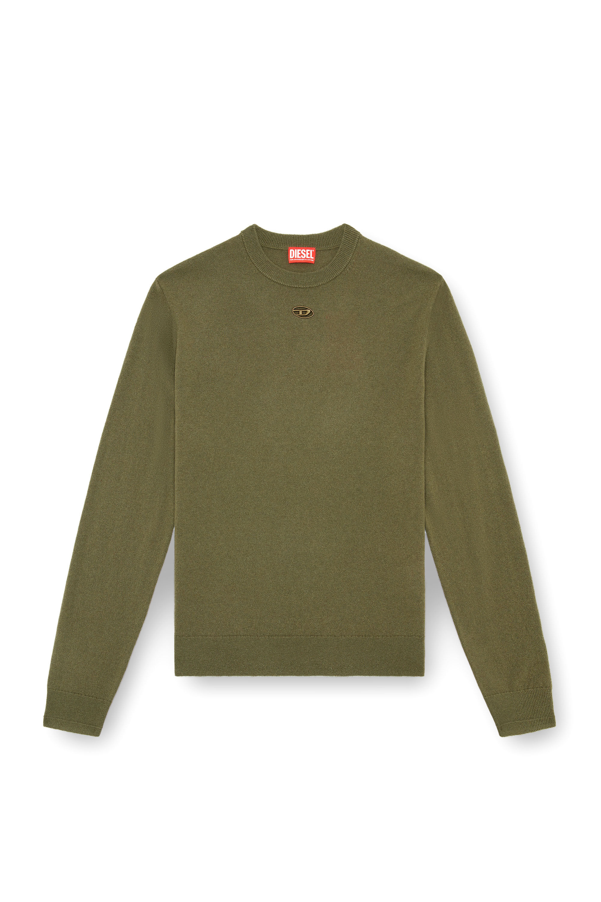 Diesel - K-VIERI, Male's Wool and cashmere jumper in Dark Green - 2