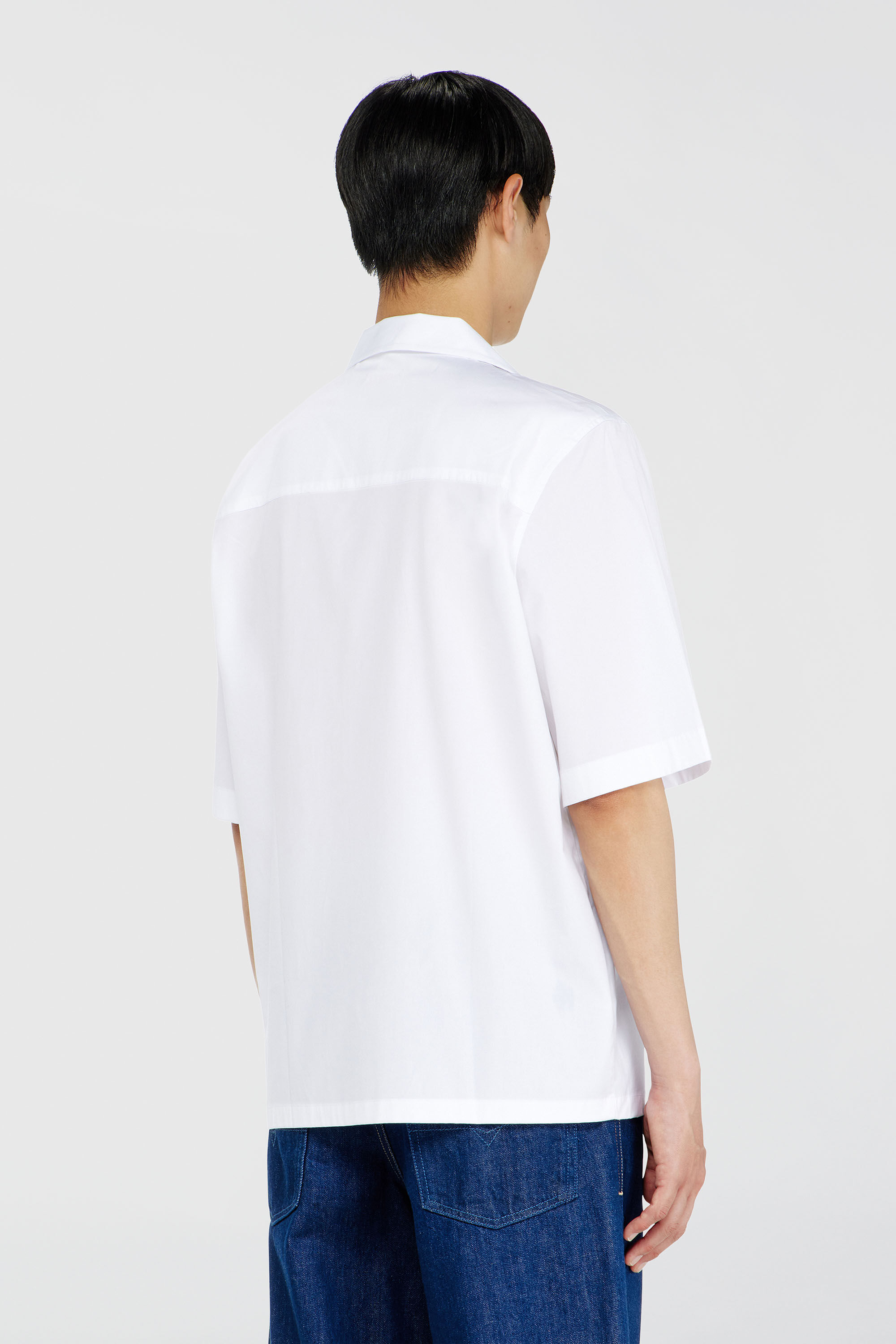 Diesel - S-MAC-GSBH, Camisa de popelina el&aacute;stica con bordado Oval D Hombre in Blanco - 4