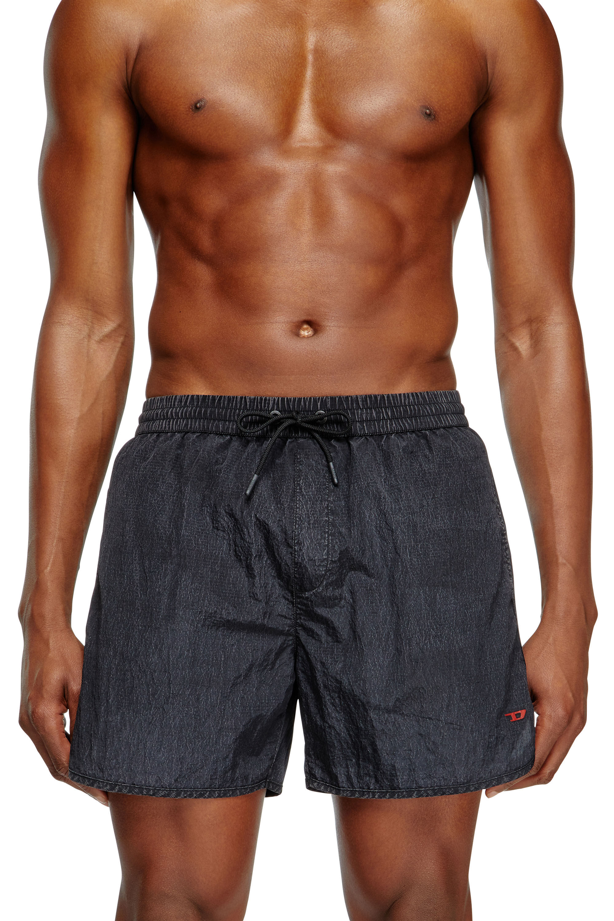 Diesel - JIMMIE-38-D-POP, Male's Mid-length swim shorts in treated ripstop in Black - 1