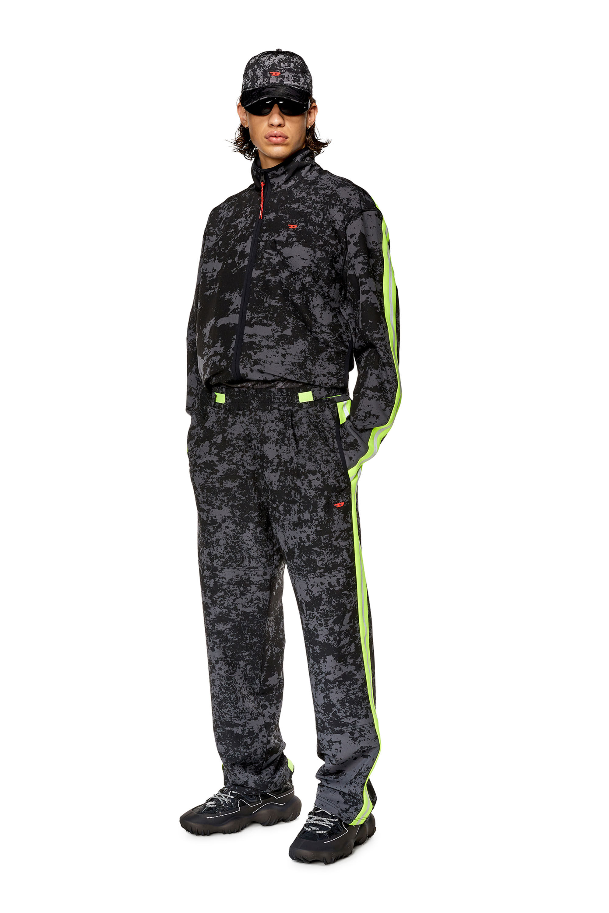 Men's Woven track pants with cloudy print | Multicolor | Diesel