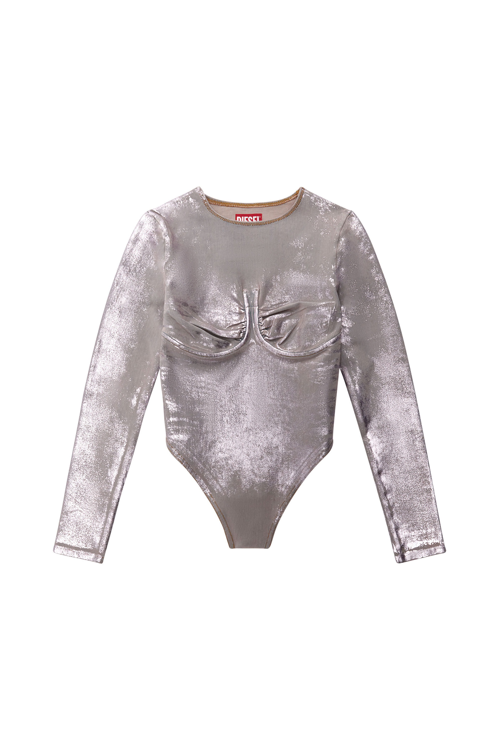 Women's Bodysuit in shimmering Denim | Pink | Diesel Denim Set