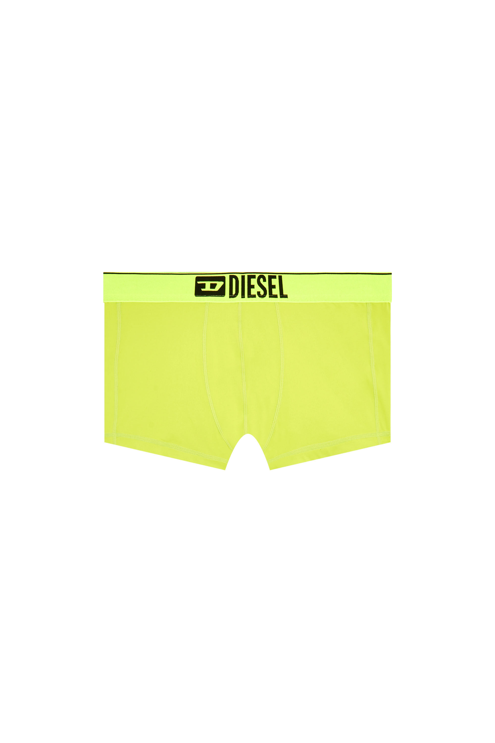 Diesel - UMBX-DAMIEN-CUT, Boxer en microfibre avec taille à logo Homme in Jaune - 4