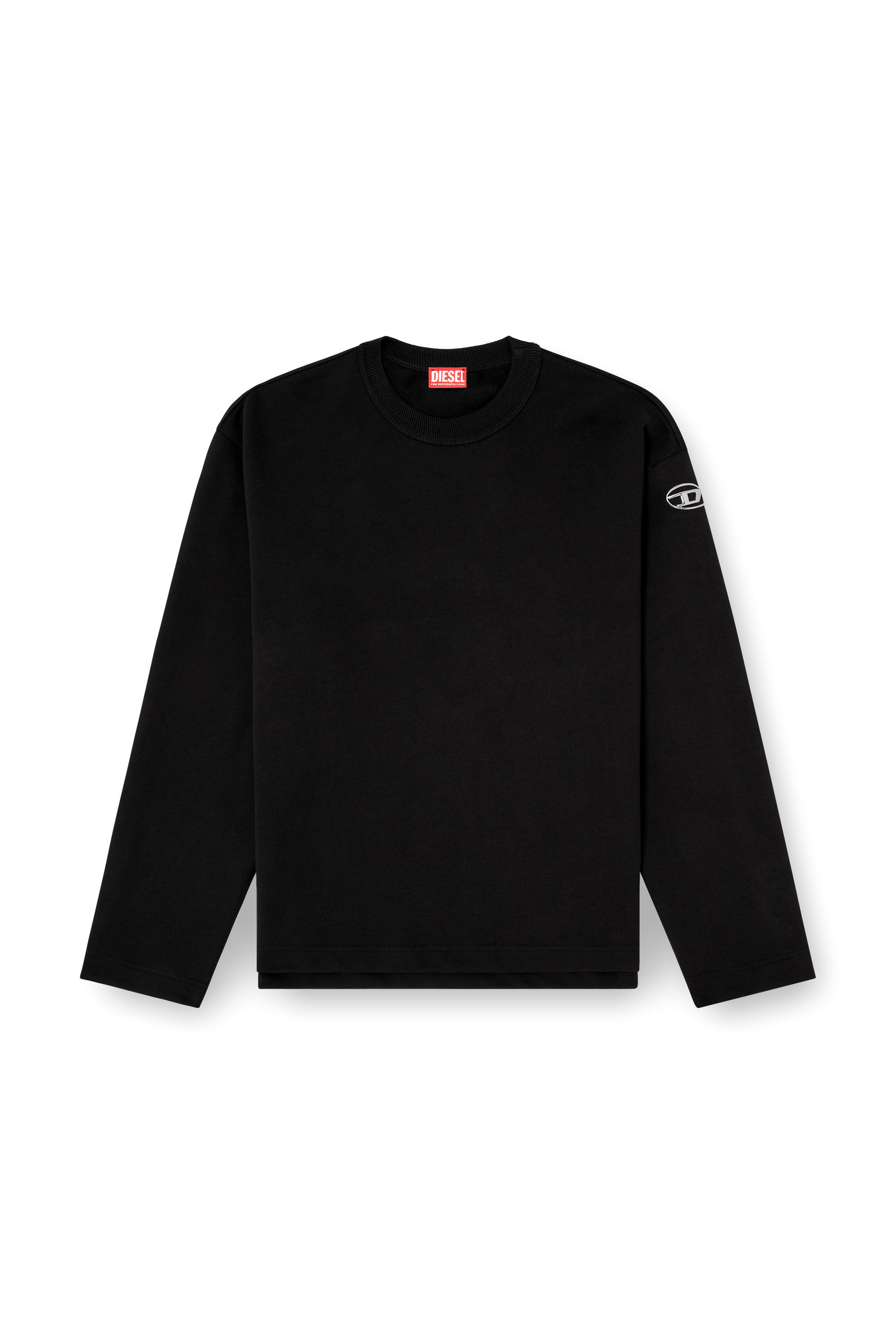 Men's Sweatshirt with metallic logo | Black | Diesel