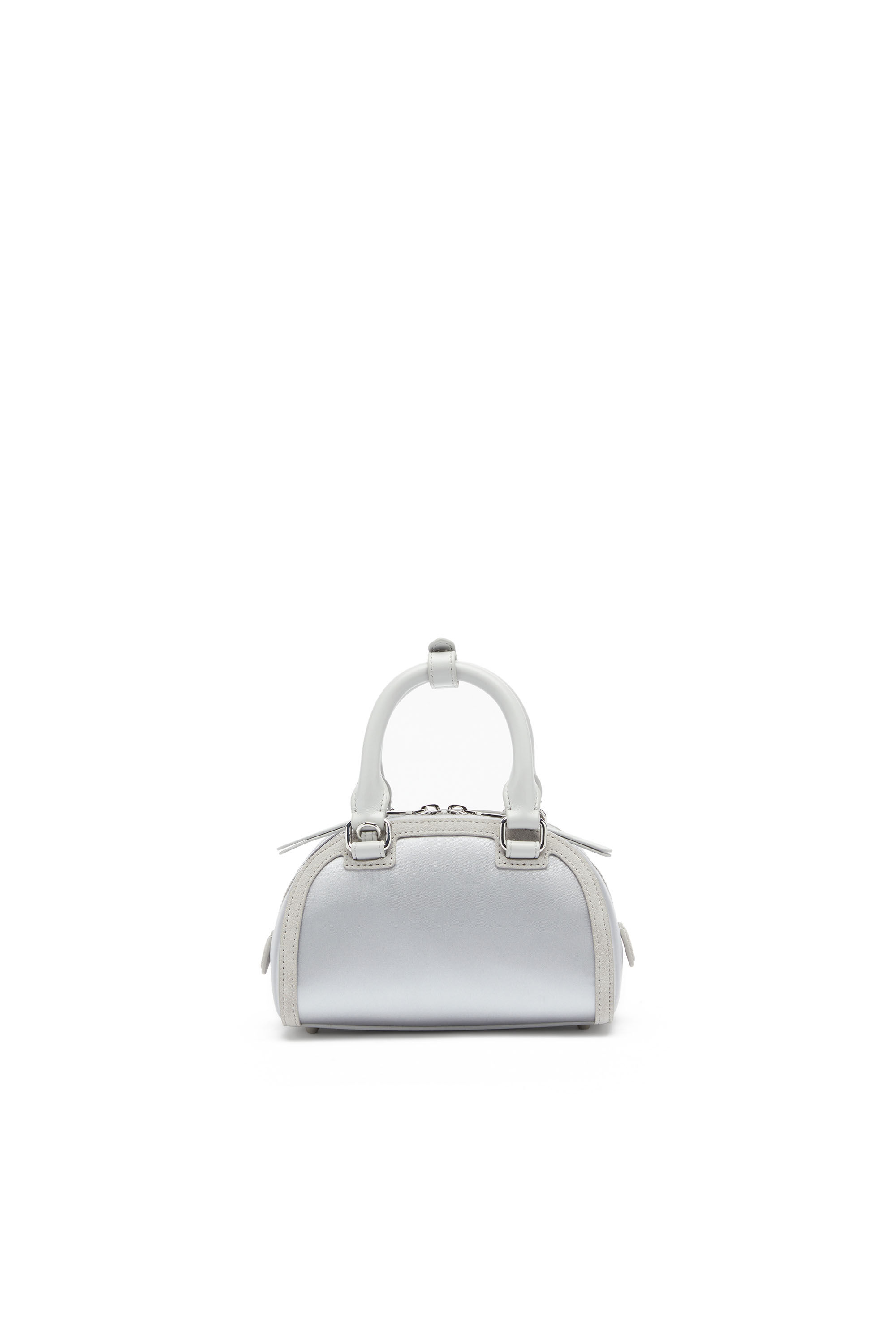 Diesel - 1DR DOME CROSSBODY, Female's 1DR Dome - Mini bowling bag in satin and suede in Silver - 3