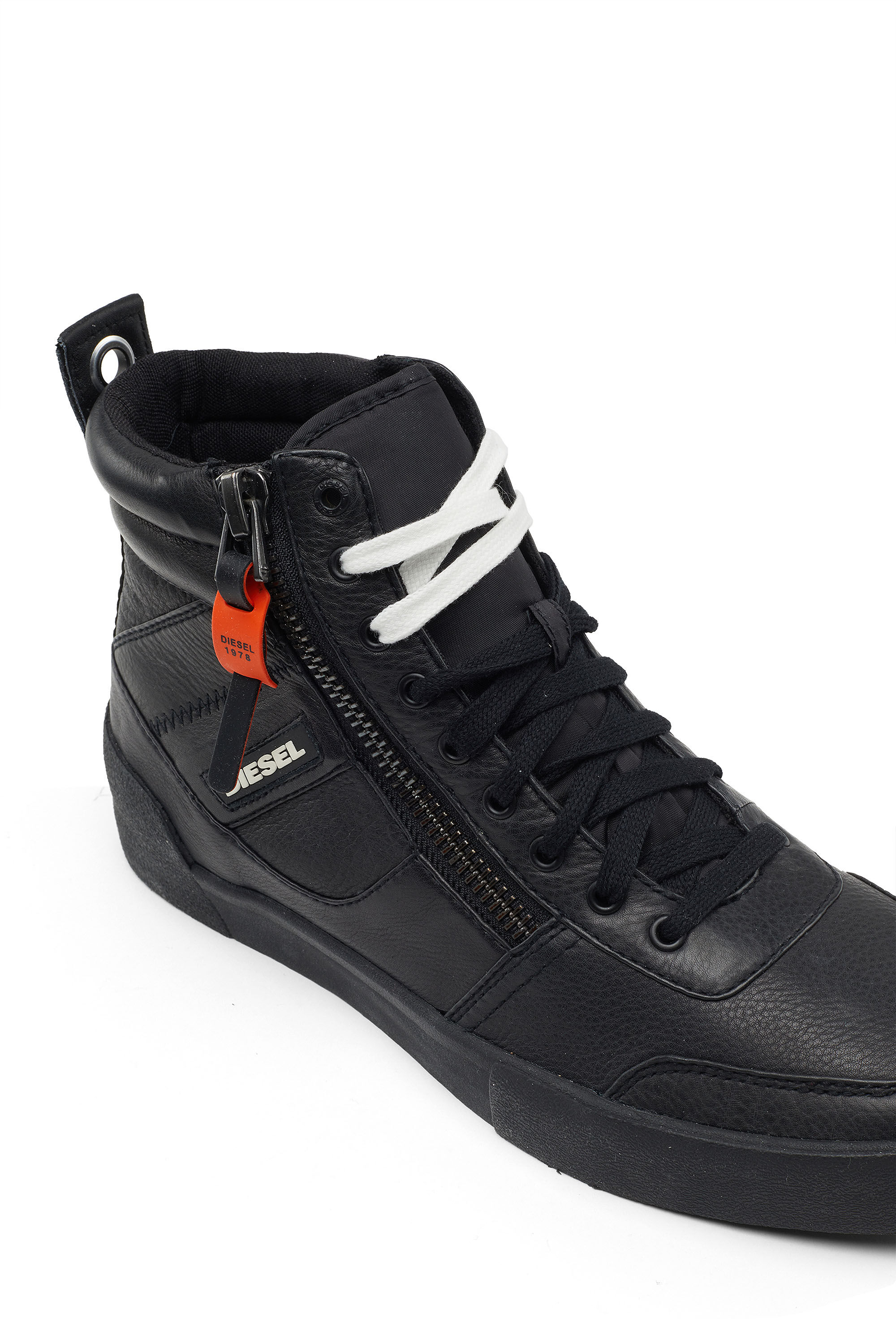 Diesel - S-DVELOWS, Male's S-Dvelows-High-top sneakers in panelled suede in Black - 6