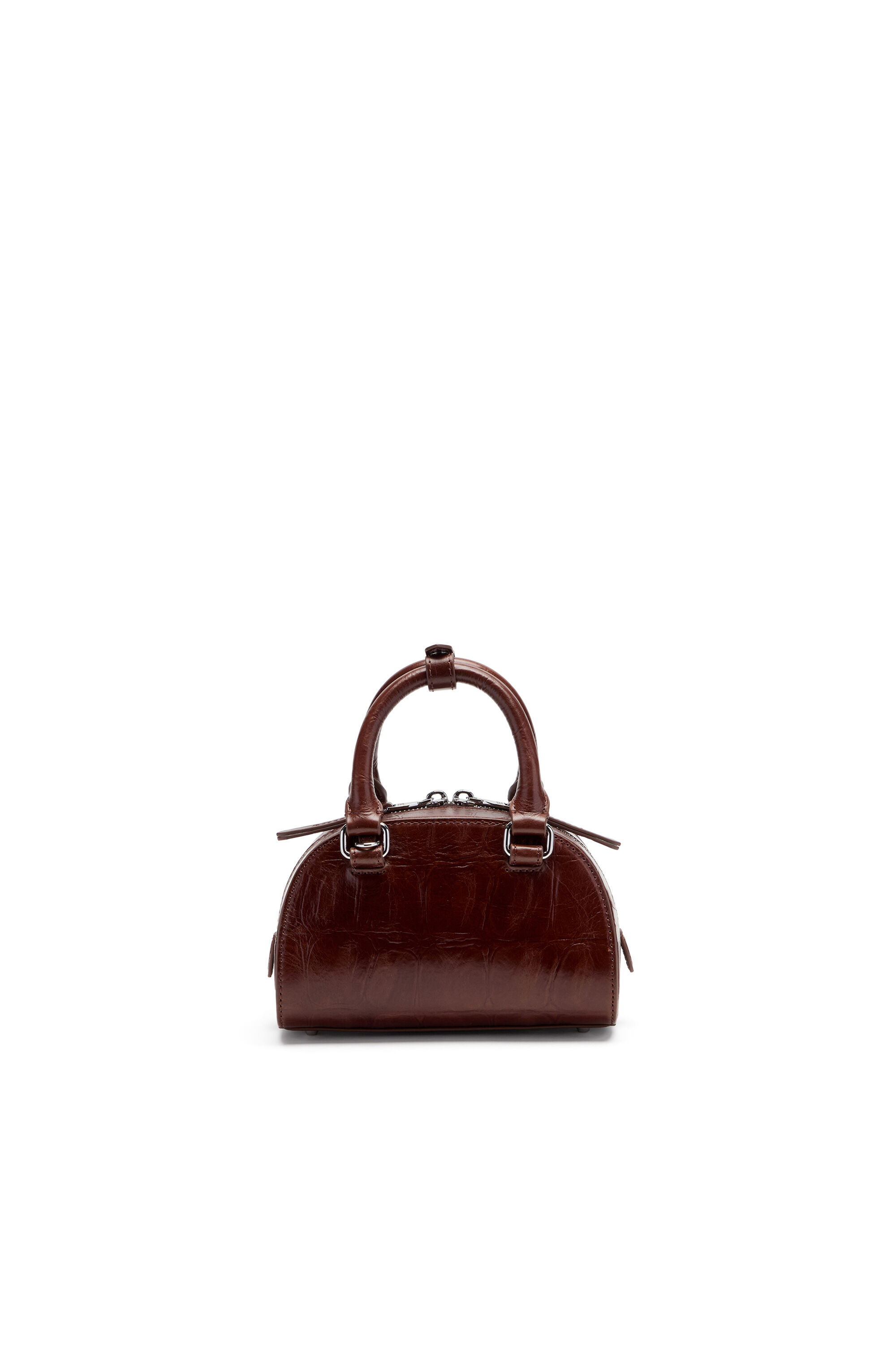 Women's 1DR Dome-Mini bowling bag in croc-effect leather | Brown