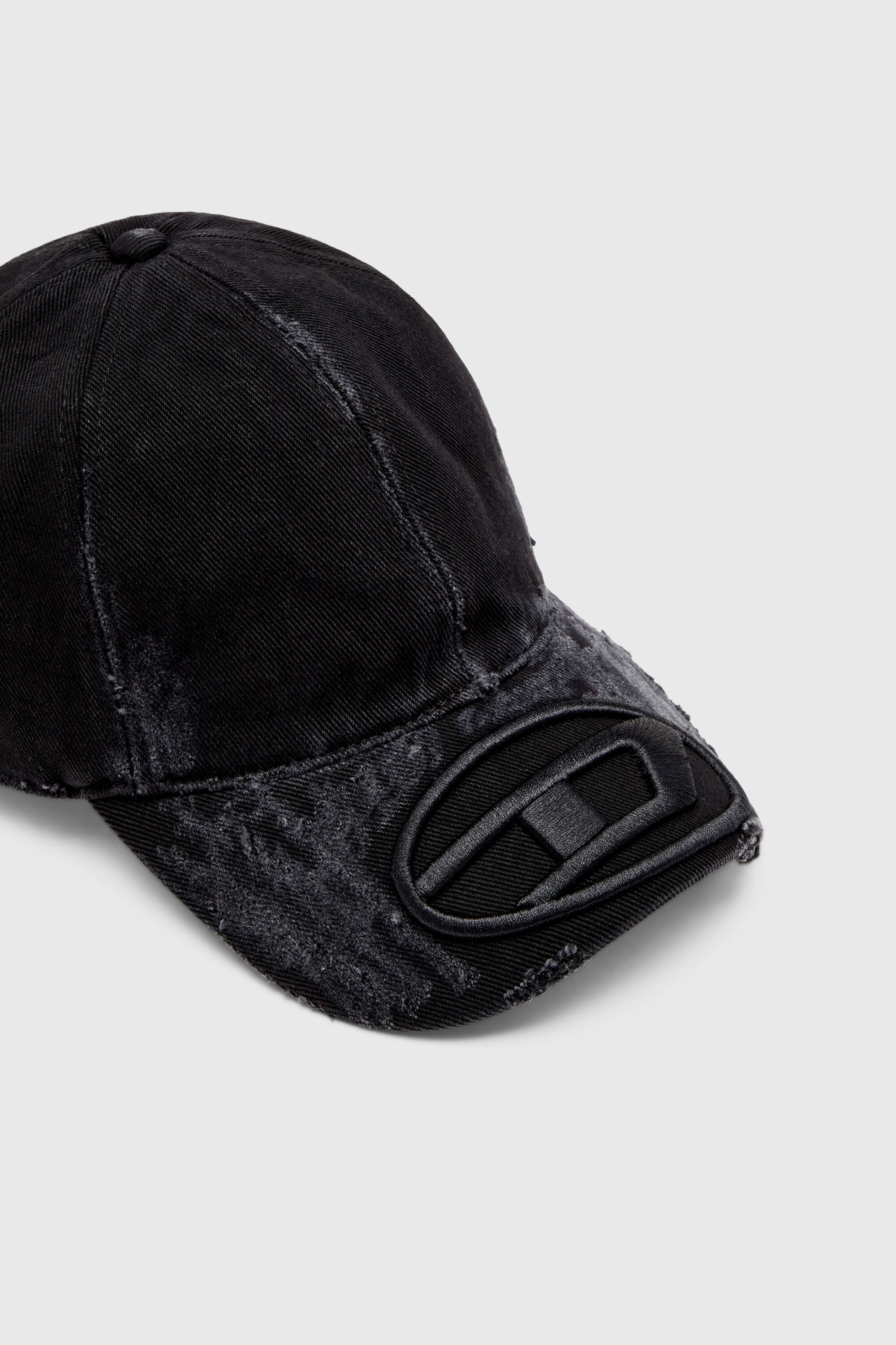 Diesel - C-ODY, Gorra de b&eacute;isbol de denim desgastado Hombre in Negro - 3