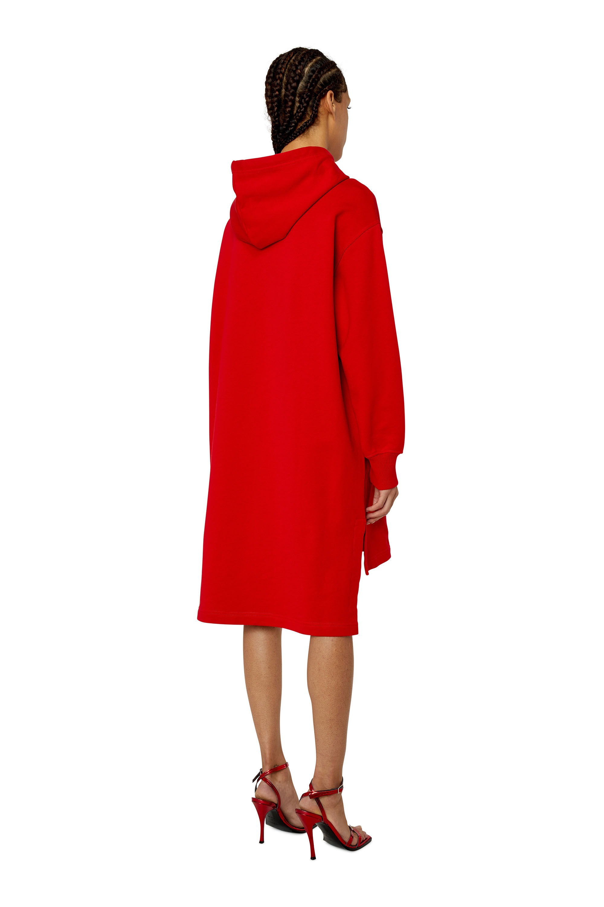Diesel - D-ILSE-D, Female's Hoodie dress with D logo in Red - 3