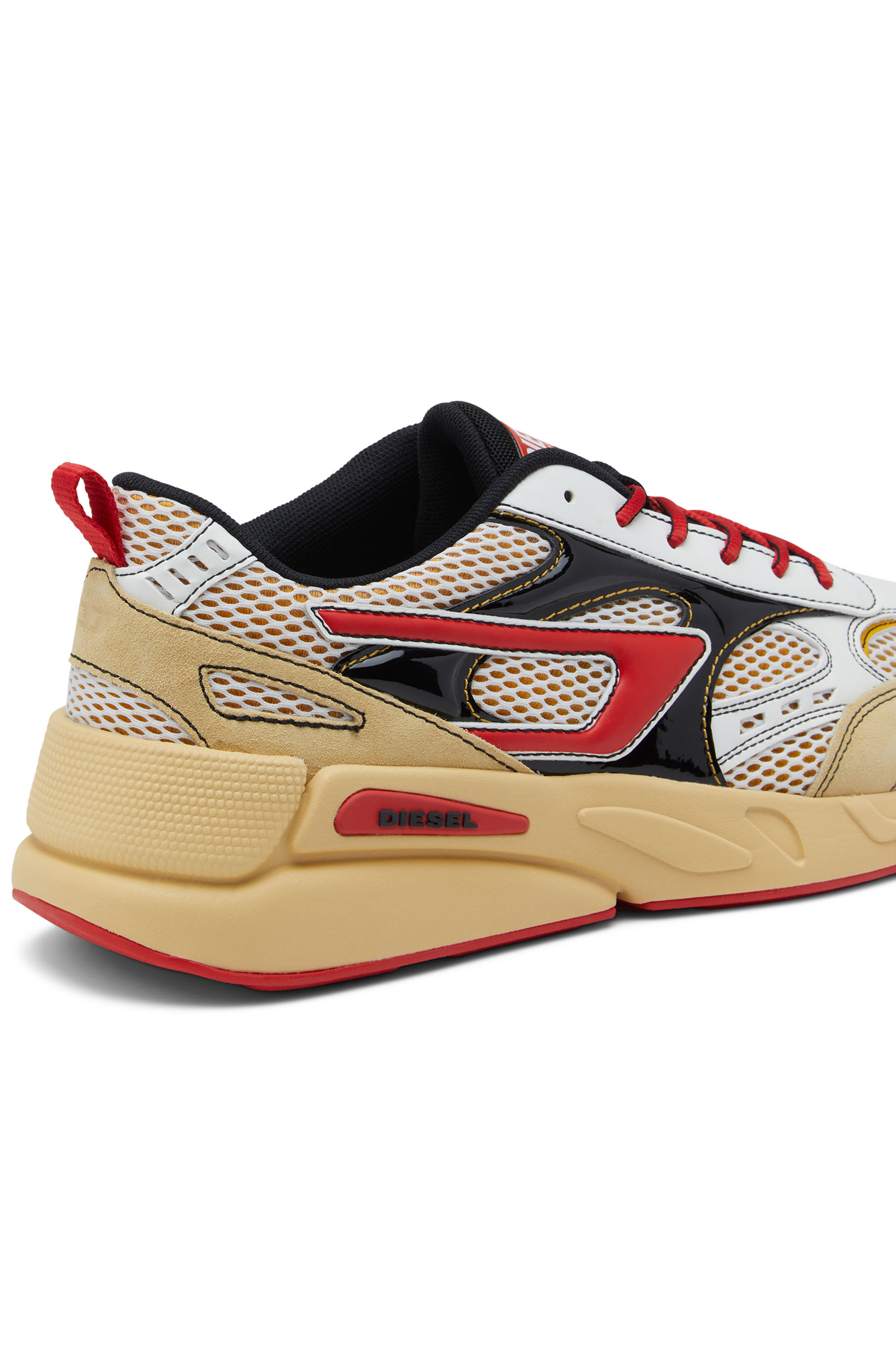 Diesel - S-SERENDIPITY SPORT, Male's S-Serendipity Sport - Mesh and suede sneakers with patent overlays in Beige - 7