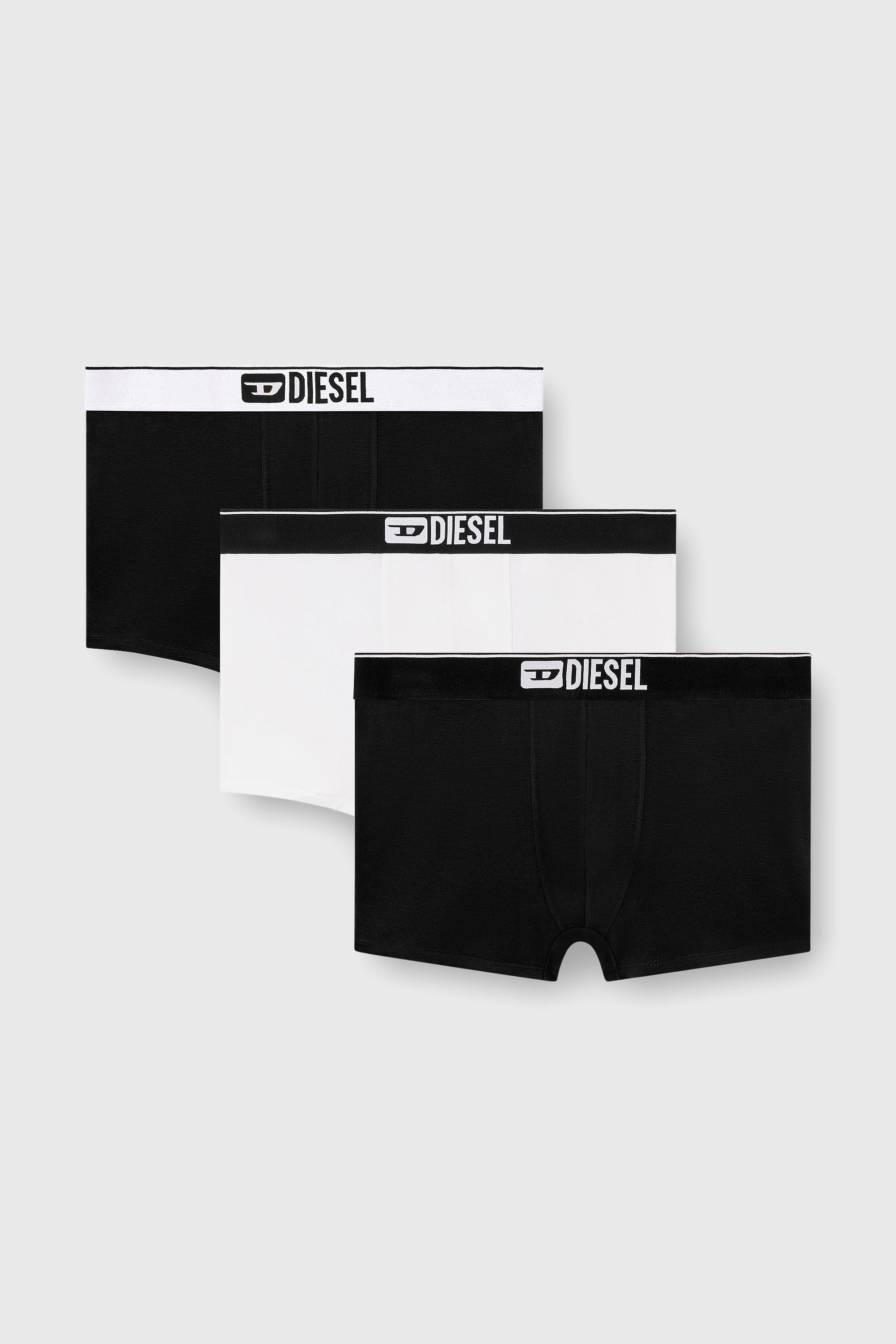 Diesel - UMBX-DAMIENTHREEPACK, Male's Three-pack of plain boxer briefs in Black/White - 4