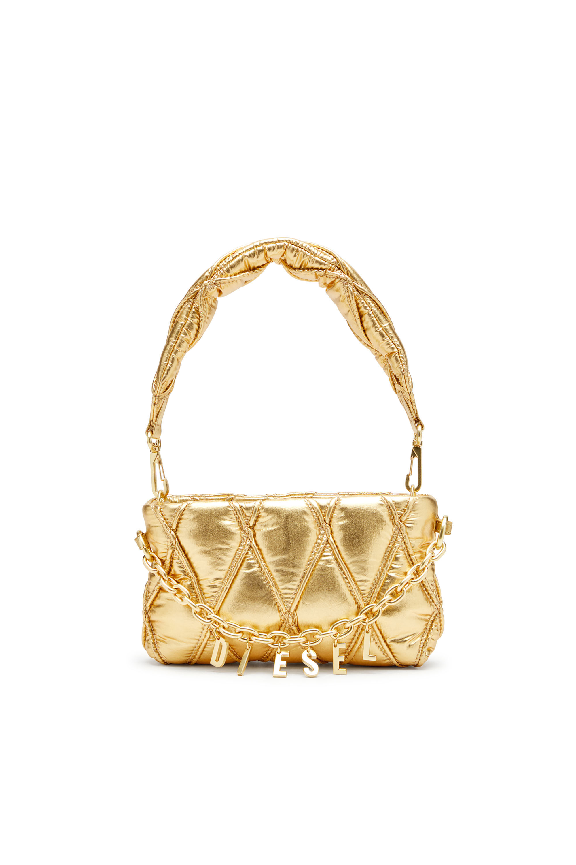 Diesel - CHARM-D POUCH, Woman's Wallet purse in metallic quilted nylon in Gold - 1
