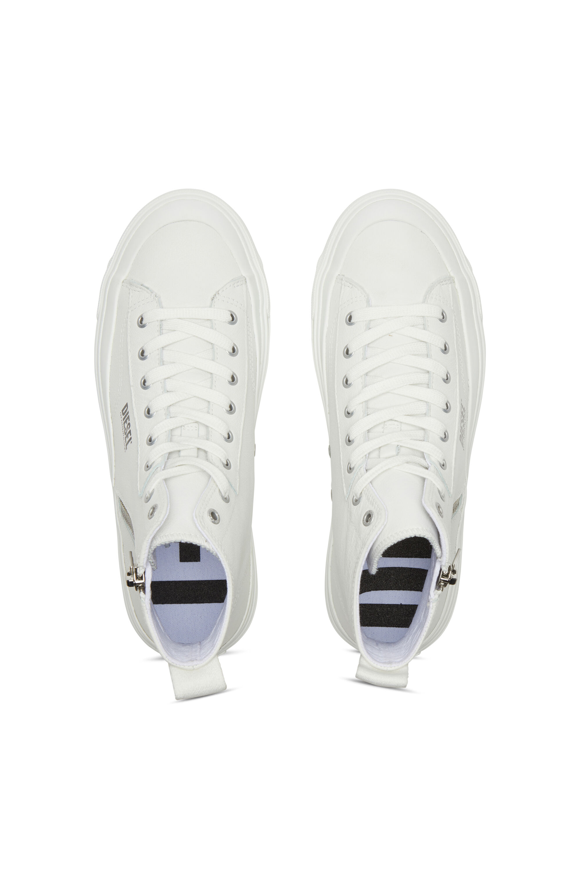 Diesel - S-ATHOS DV MID, Male's S-Athos Dv Mid - High-top sneakers with side zip in White - 4
