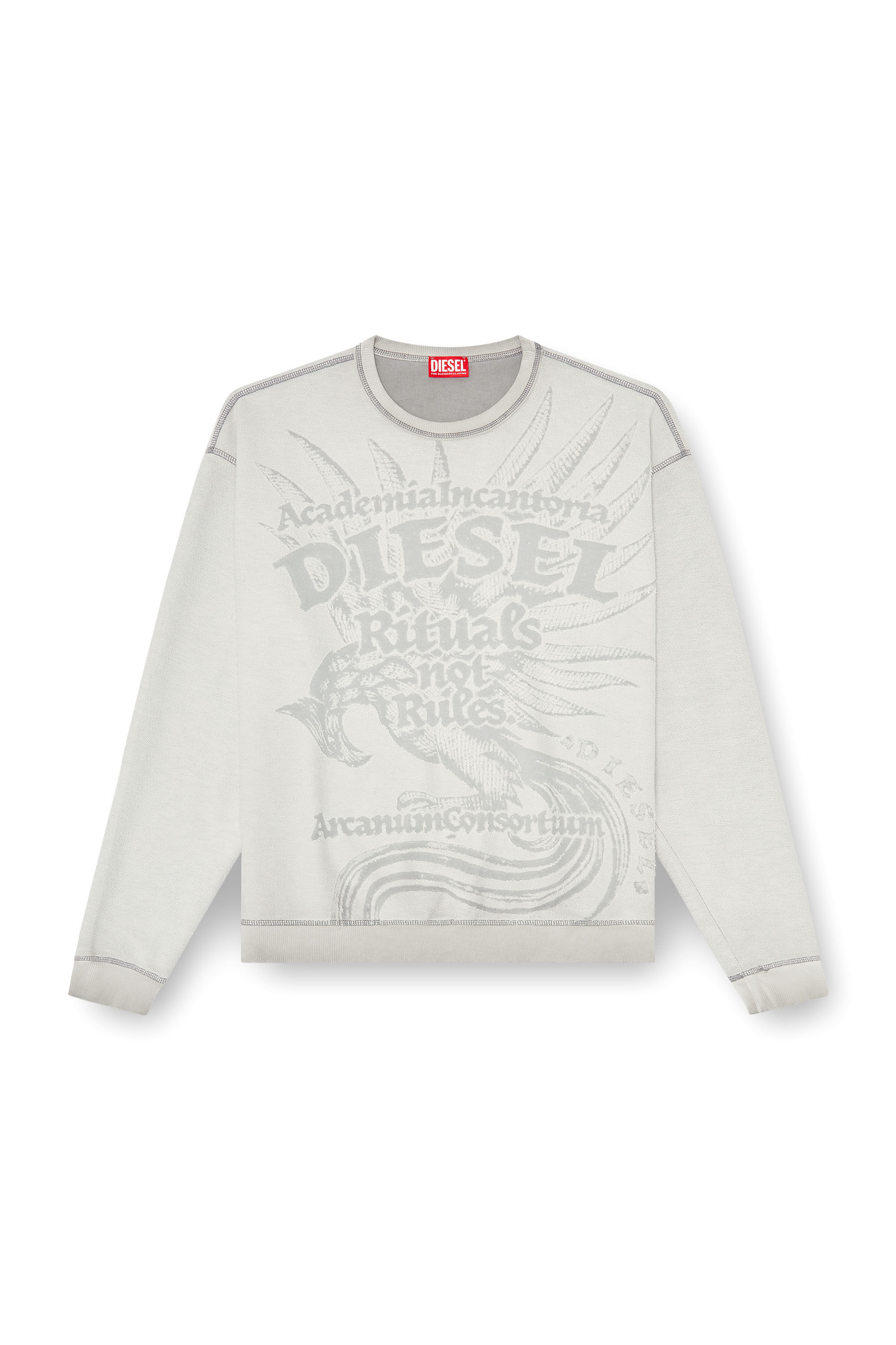 Diesel - S-ARON-RAW, Sweat-shirt avec imprim&eacute; d&eacute;vor&eacute; Homme in ToBeDefined - 2