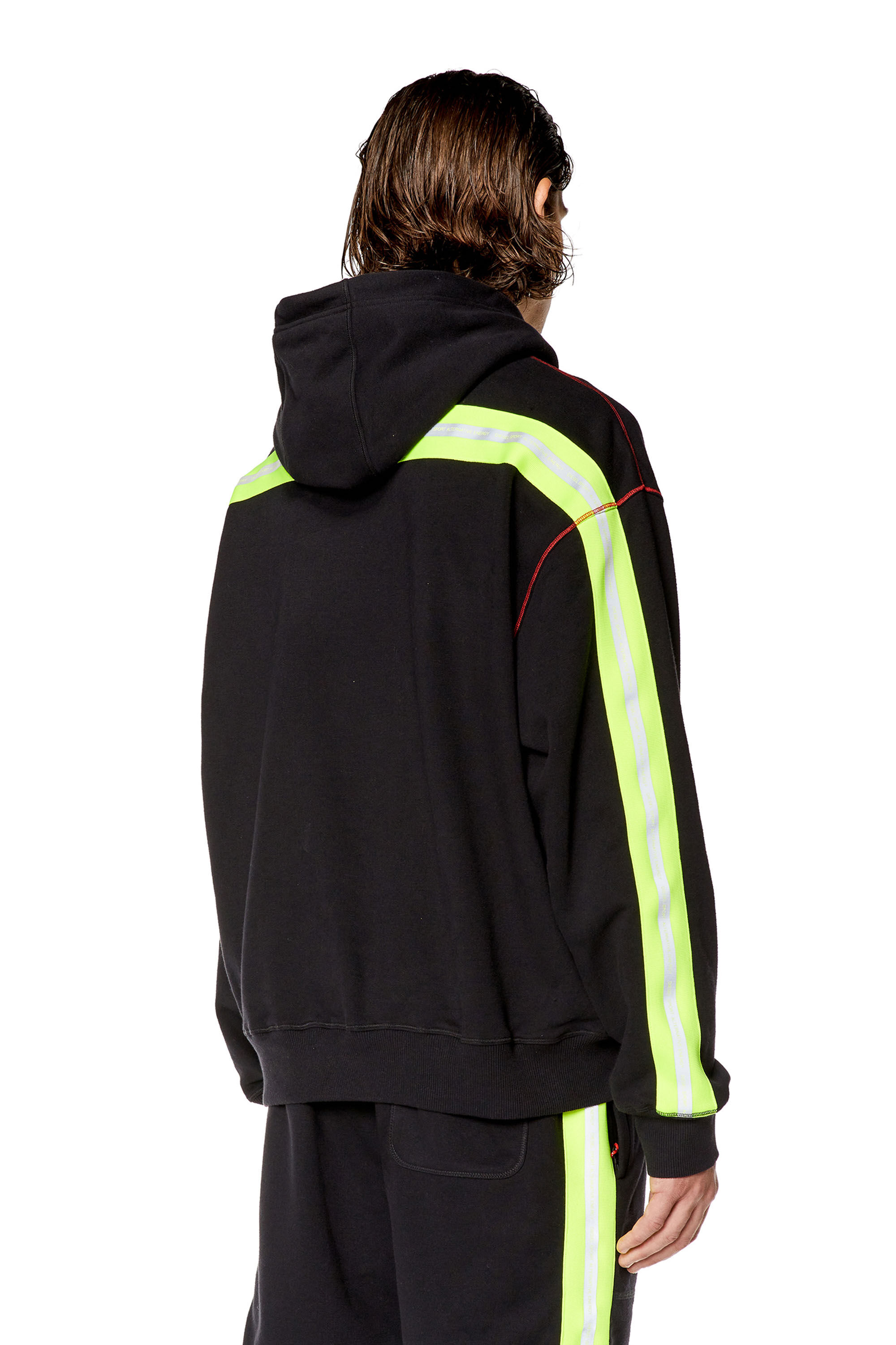 Men's Hoodie with reflective logo bands | Multicolor | Diesel