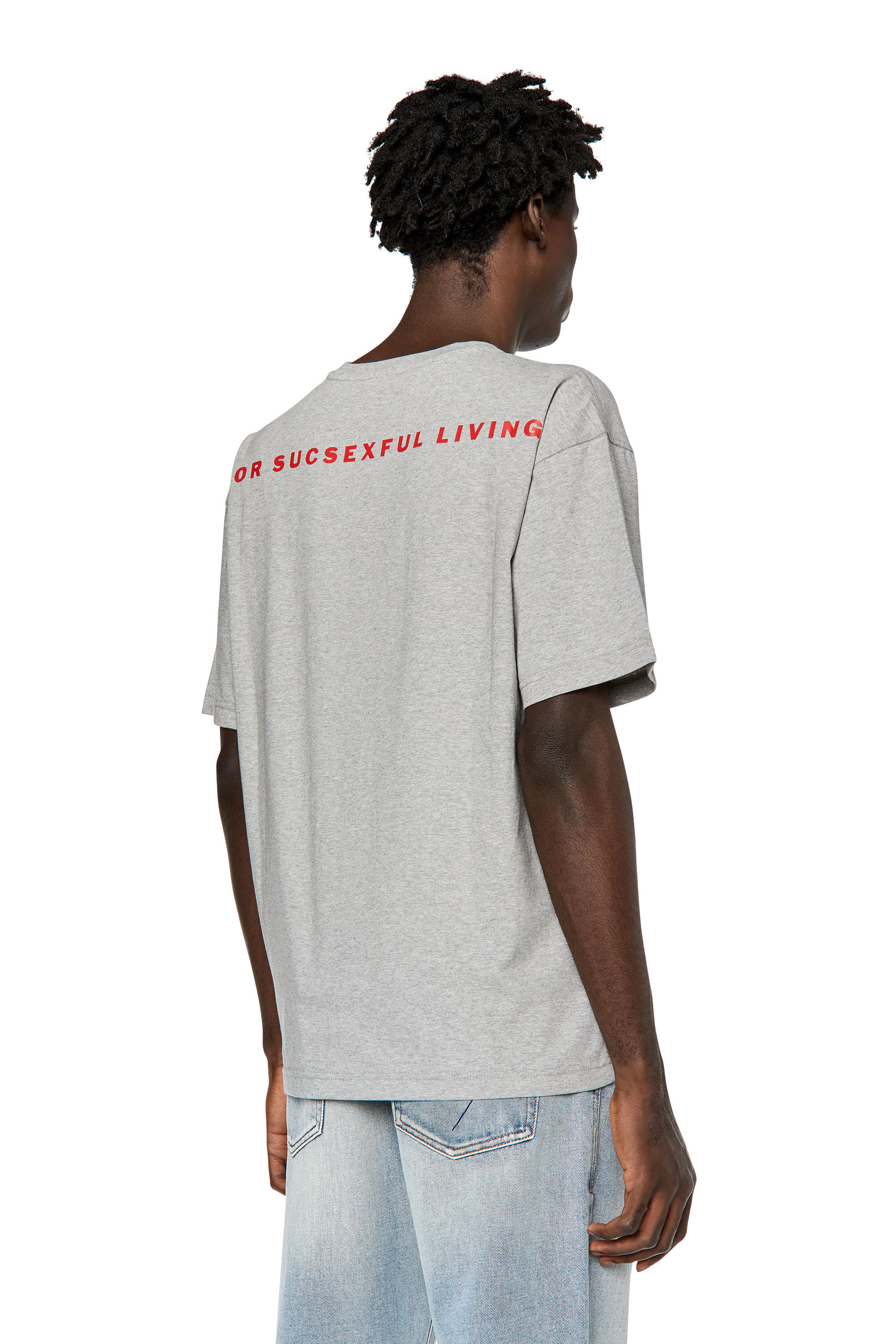 Diesel - DX-T-NLABEL, T-shirt en tissu mélangé avec logo Durex Homme in Gris - 5