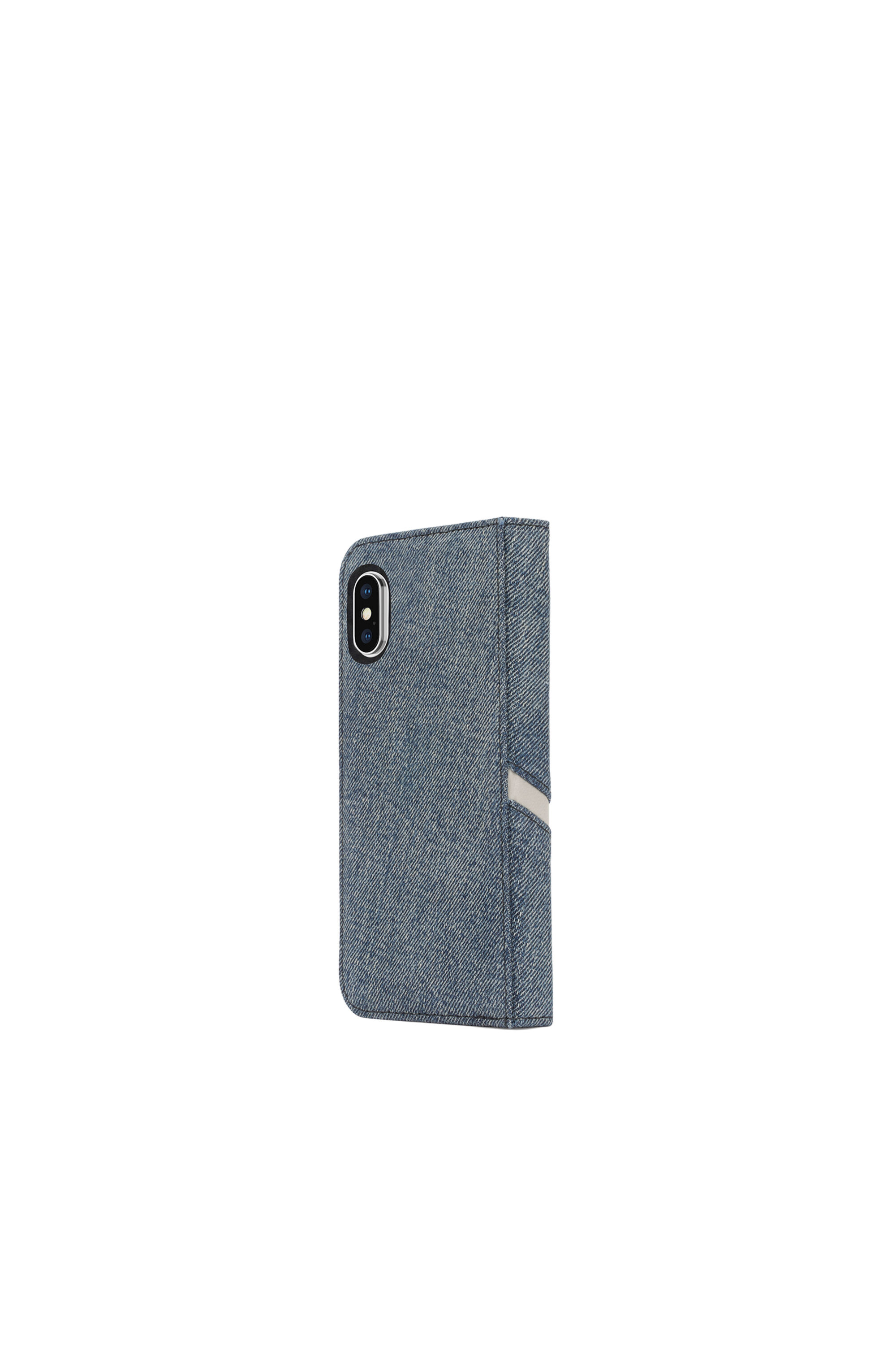 Diesel - DENIM IPHONE X FOLIO, Étui en denim, iPhone X Mixte in Bleu - 3