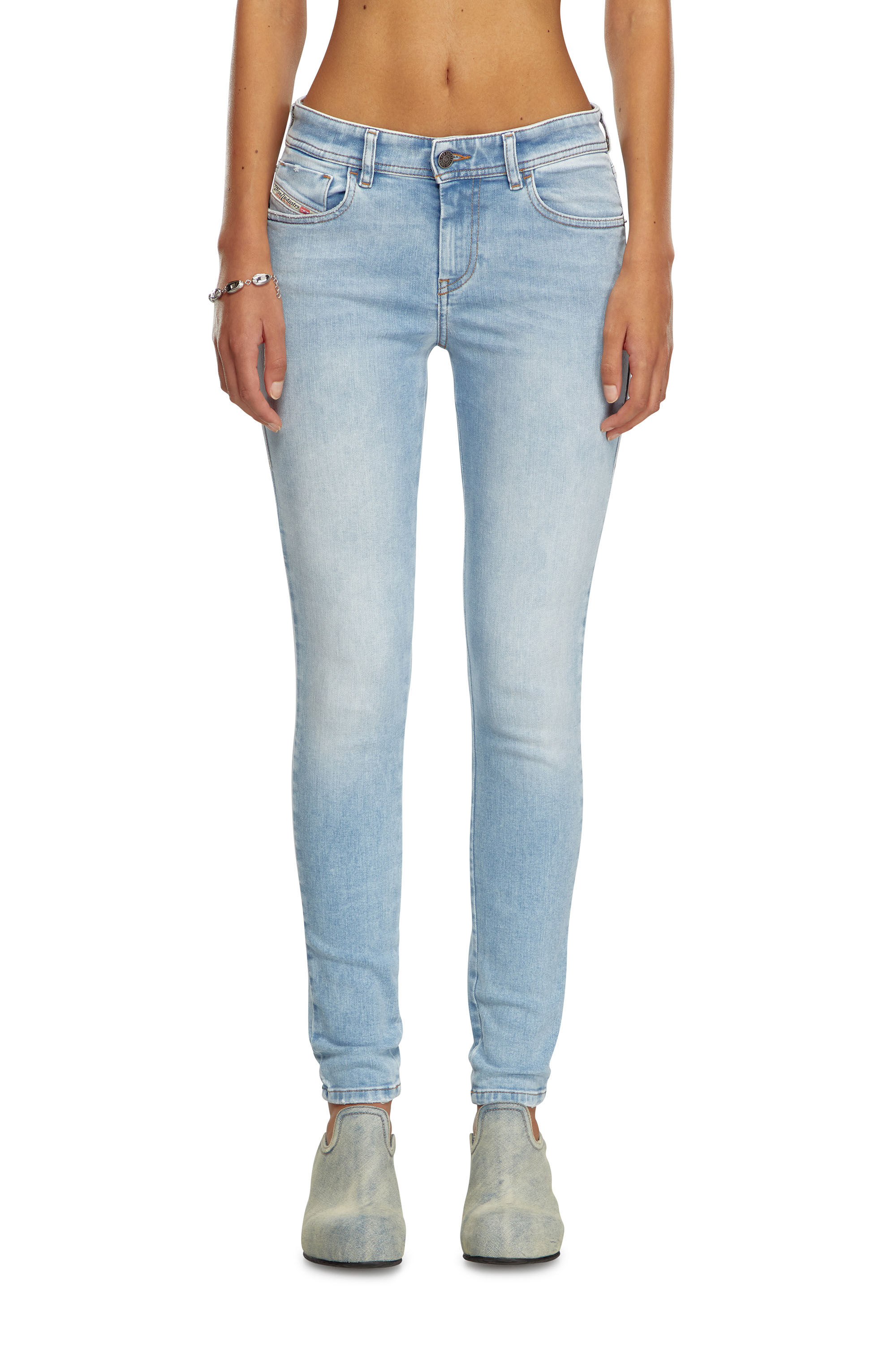 Diesel - Female's Skinny Jeans 2017 Slandy 09J13, Light Blue - 3