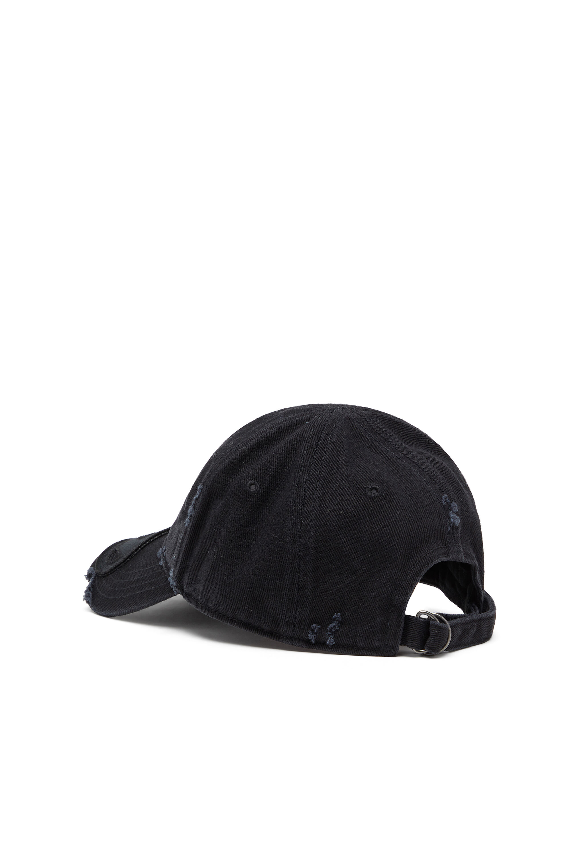 Men's Cotton twill cap with distressed details | Black | Diesel