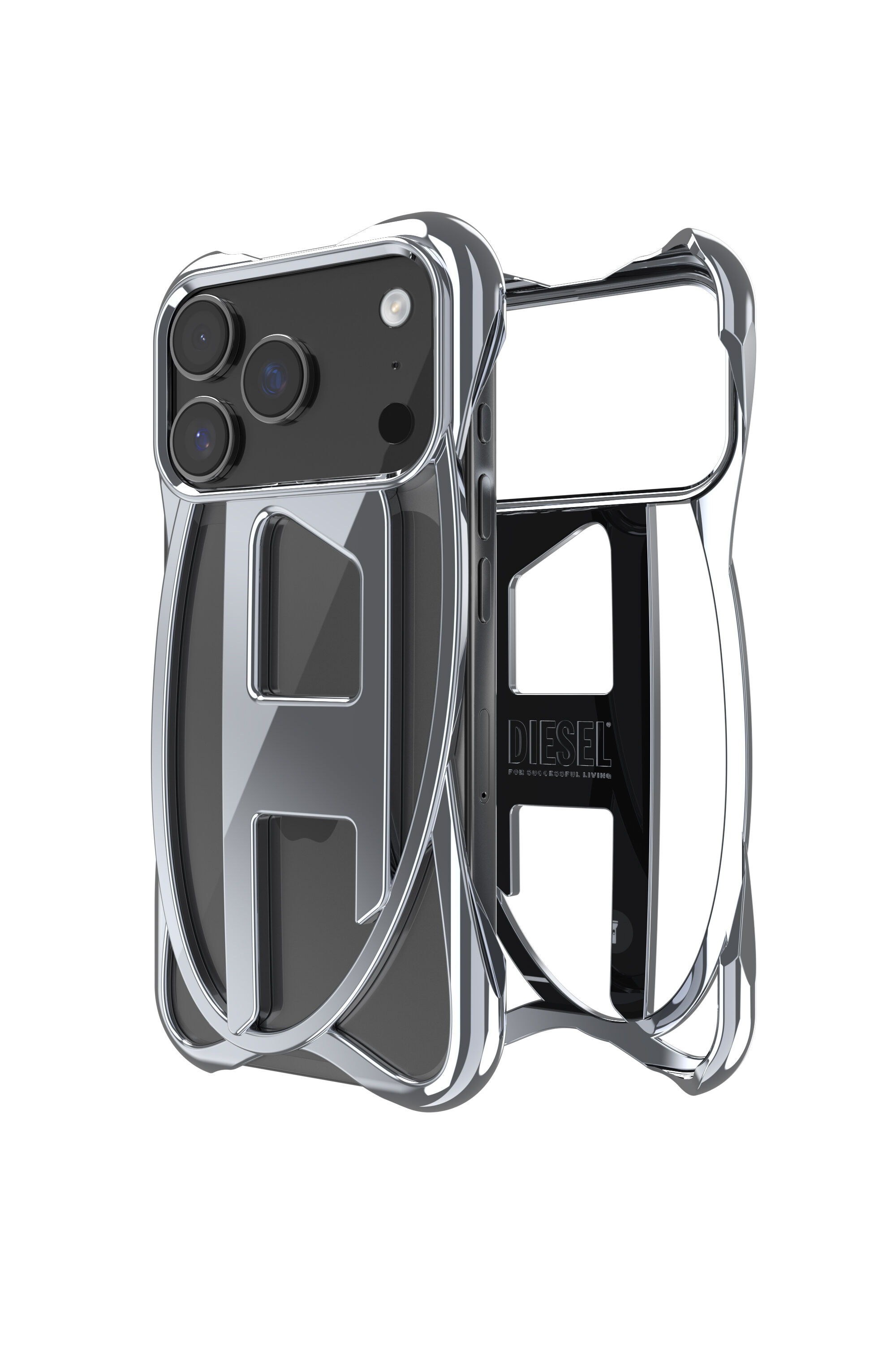 Women's Caged D glossy case for iPhone 17 Pro | Grey | Diesel