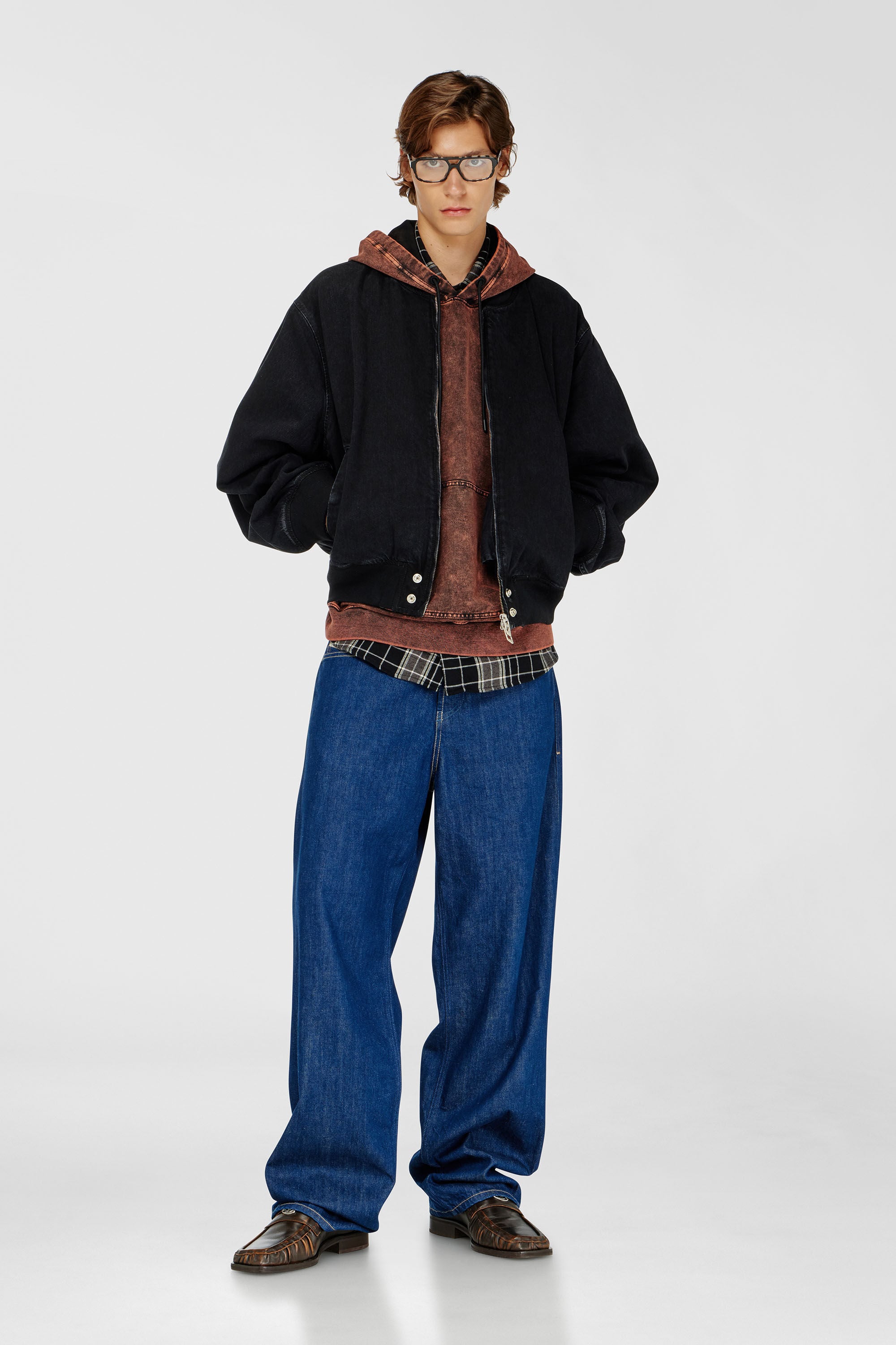 Women's Bomber jacket in denim | Black | Diesel {{Country}}