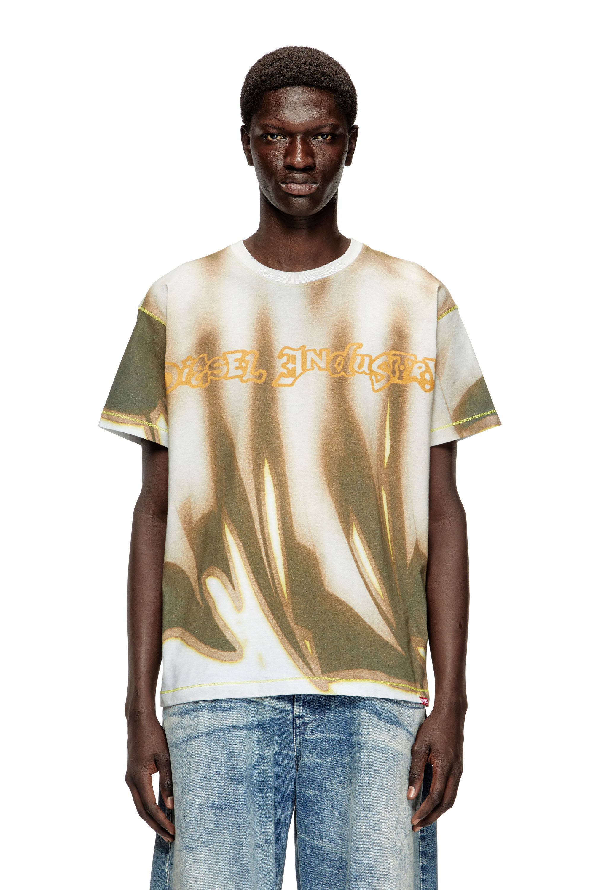 Men's T-shirt with graffiti print | Multicolor | Diesel