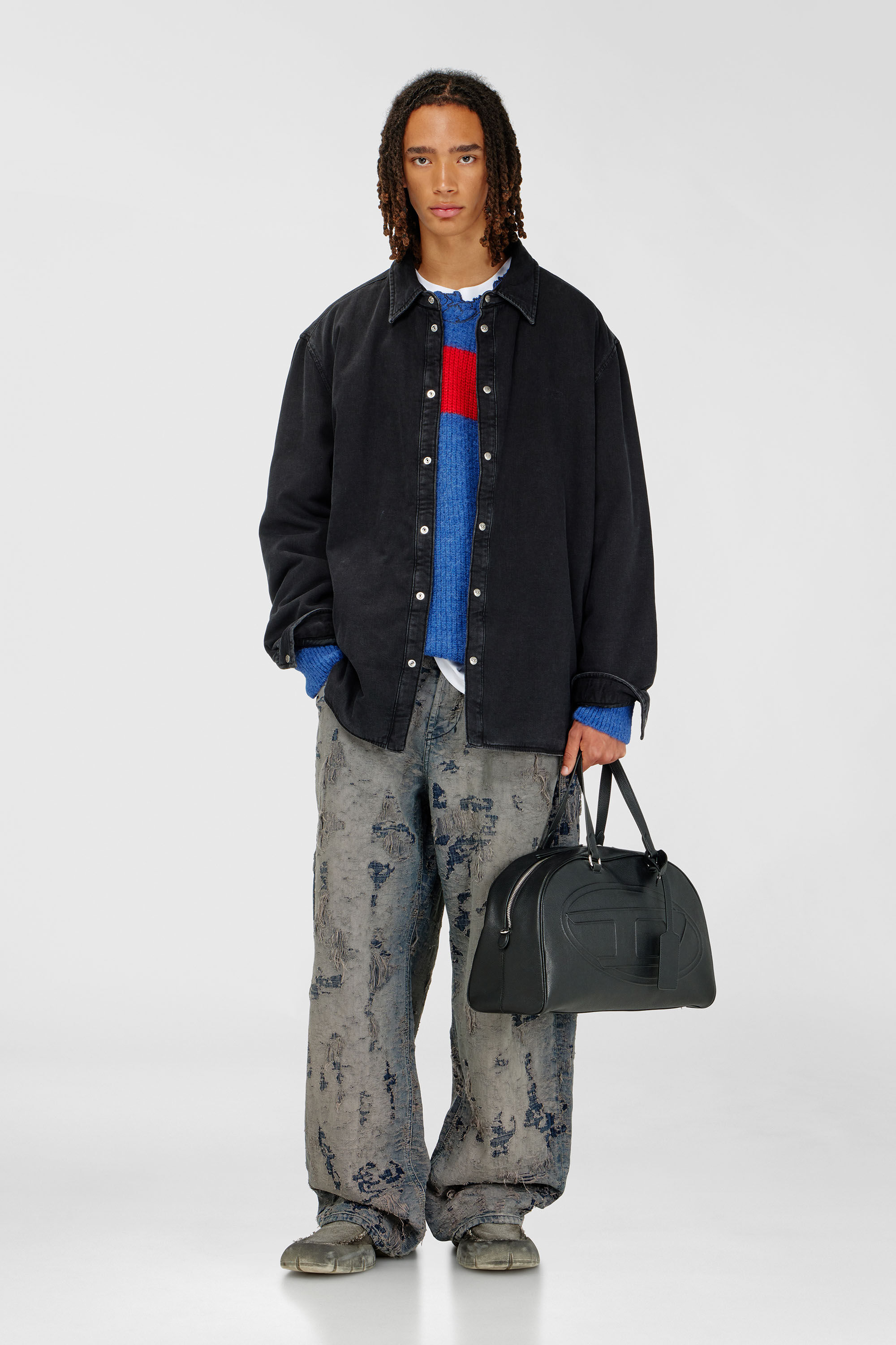 Men's Padded denim overshirt | Black | Diesel US
