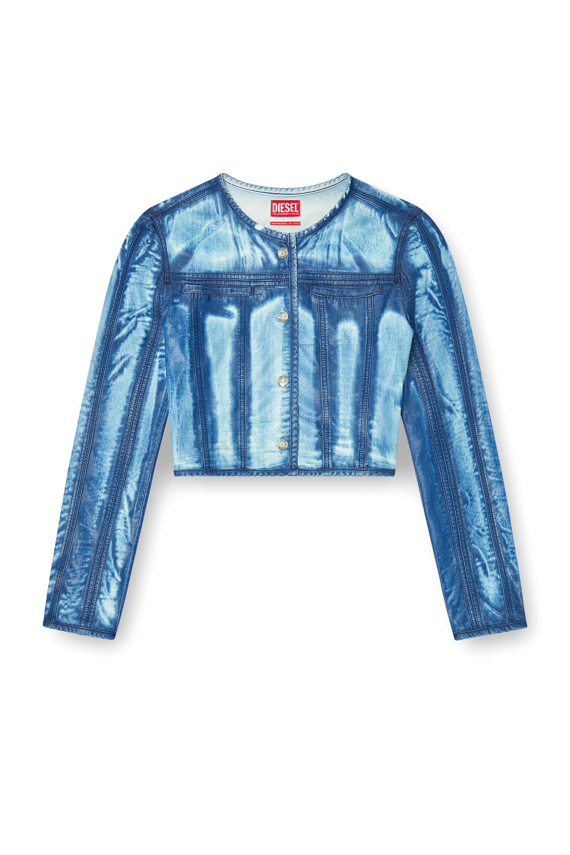 Diesel - DE-SYPHRA-FSI, Chaqueta cropped de denim Lyocell X-Ray lavado oscuro Mujer in Azul marino - 2