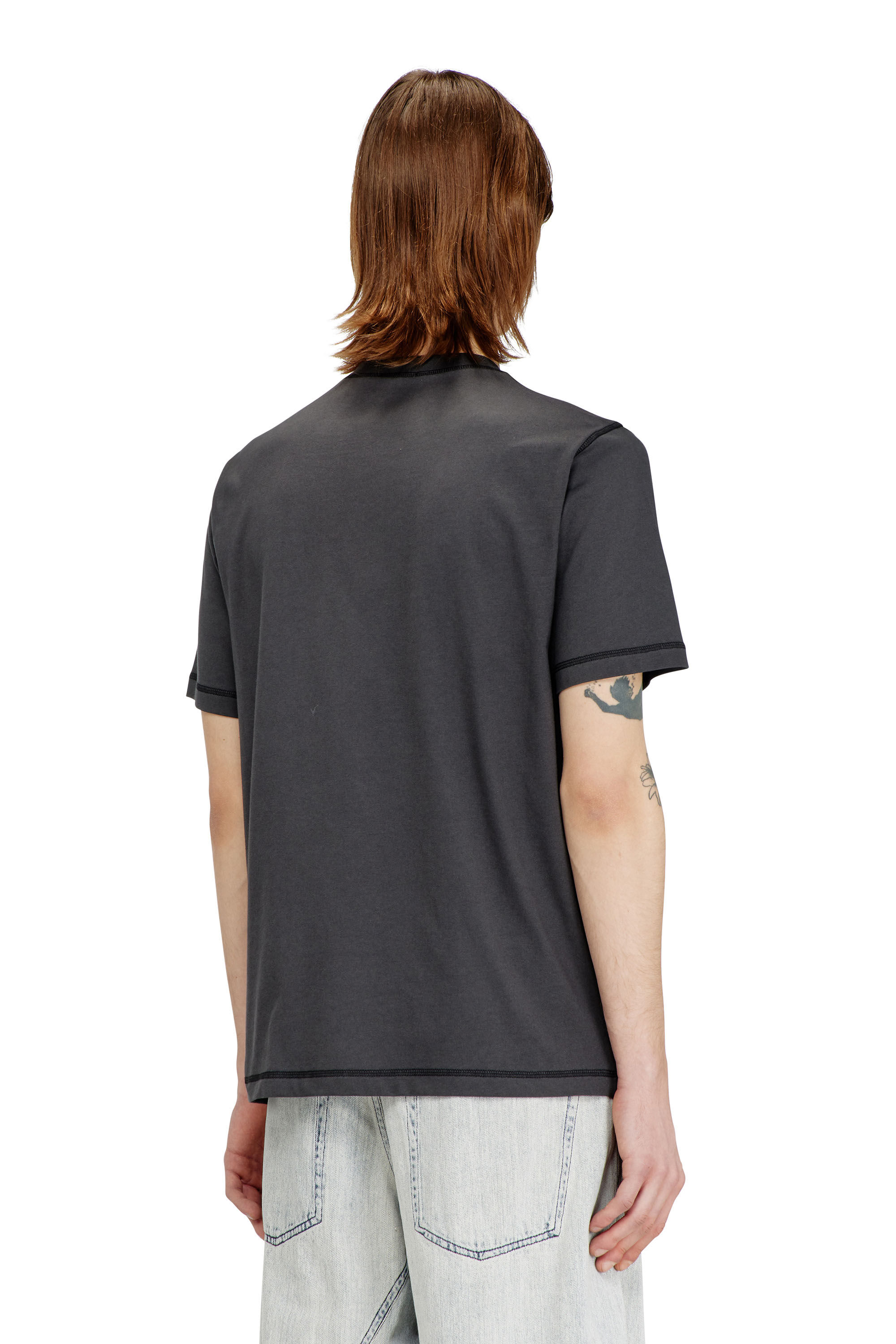 Men's T-shirt with Oval D logo print | Grey | Diesel US