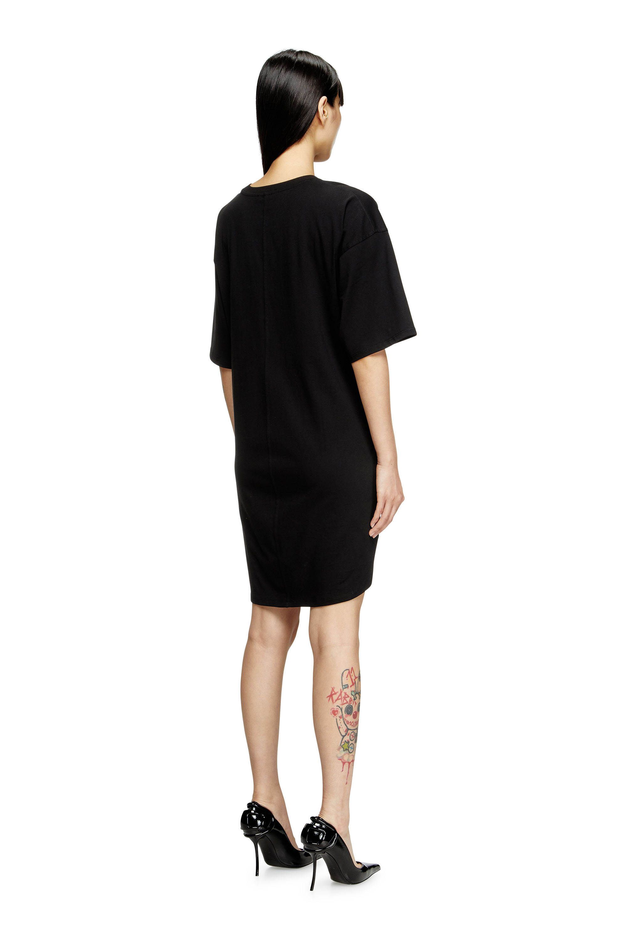 DIESELウィメンズカットソードレス D-EIVOR Lサイズ Women's T-shirt dress with tie front | Black | Diesel {{Country}}