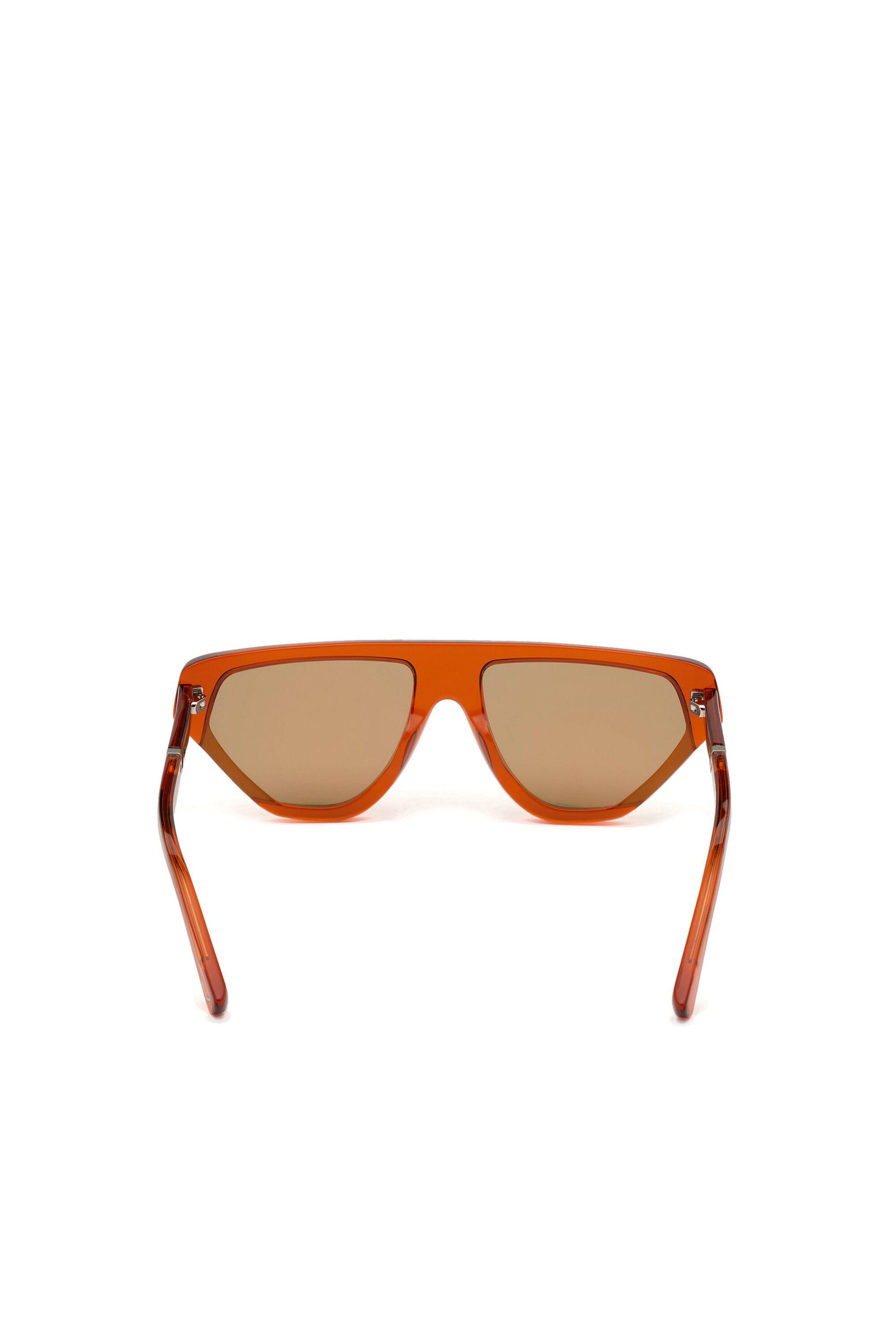 Diesel - DL0322, Unisex's Geometric pilot wrap around frame in acetate with extended lenses in Orange - 3
