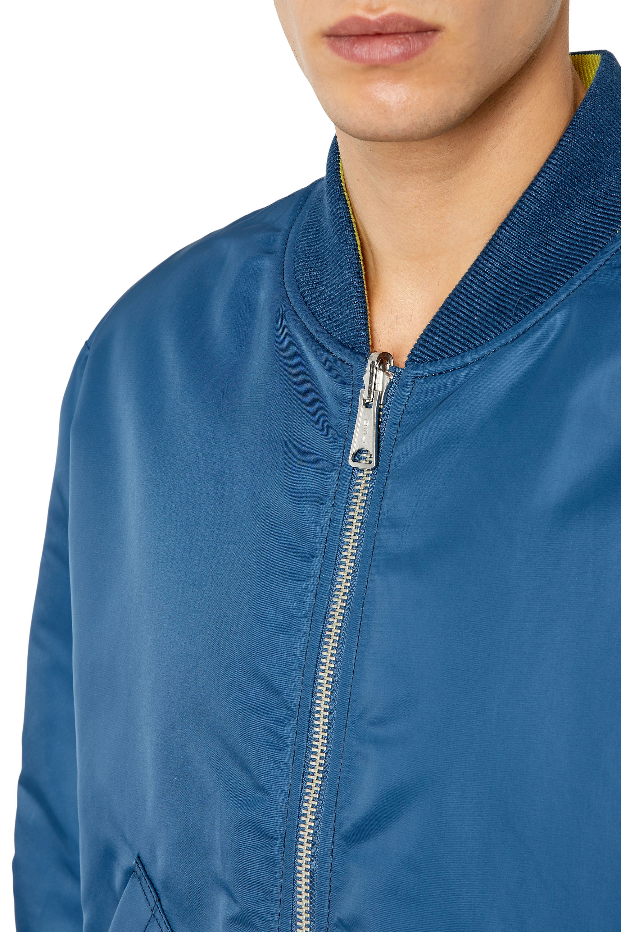 Diesel - J-MATT, Veste bomber réversible en nylon matelassé Homme in Bleu - 4