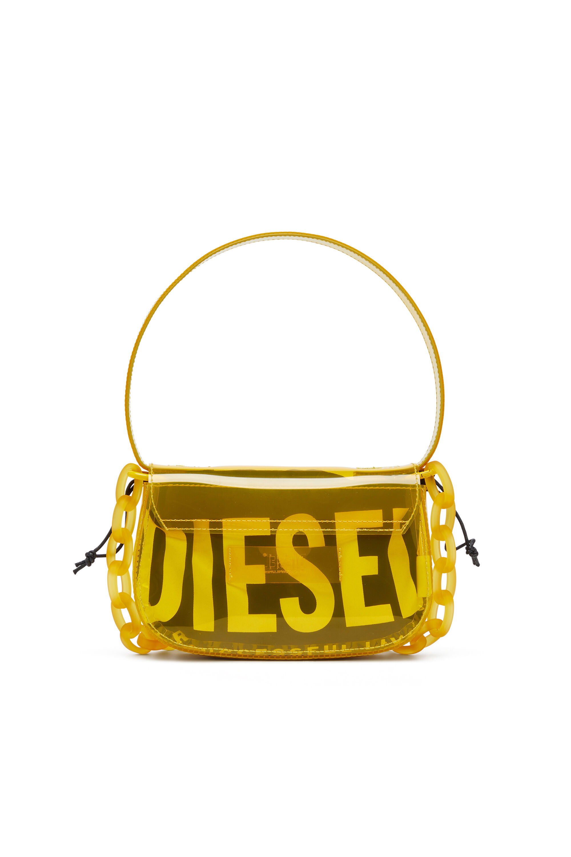 Diesel - 1DR, Woman's 1DR-Iconic shoulder bag in transparent TPU in Yellow - 2