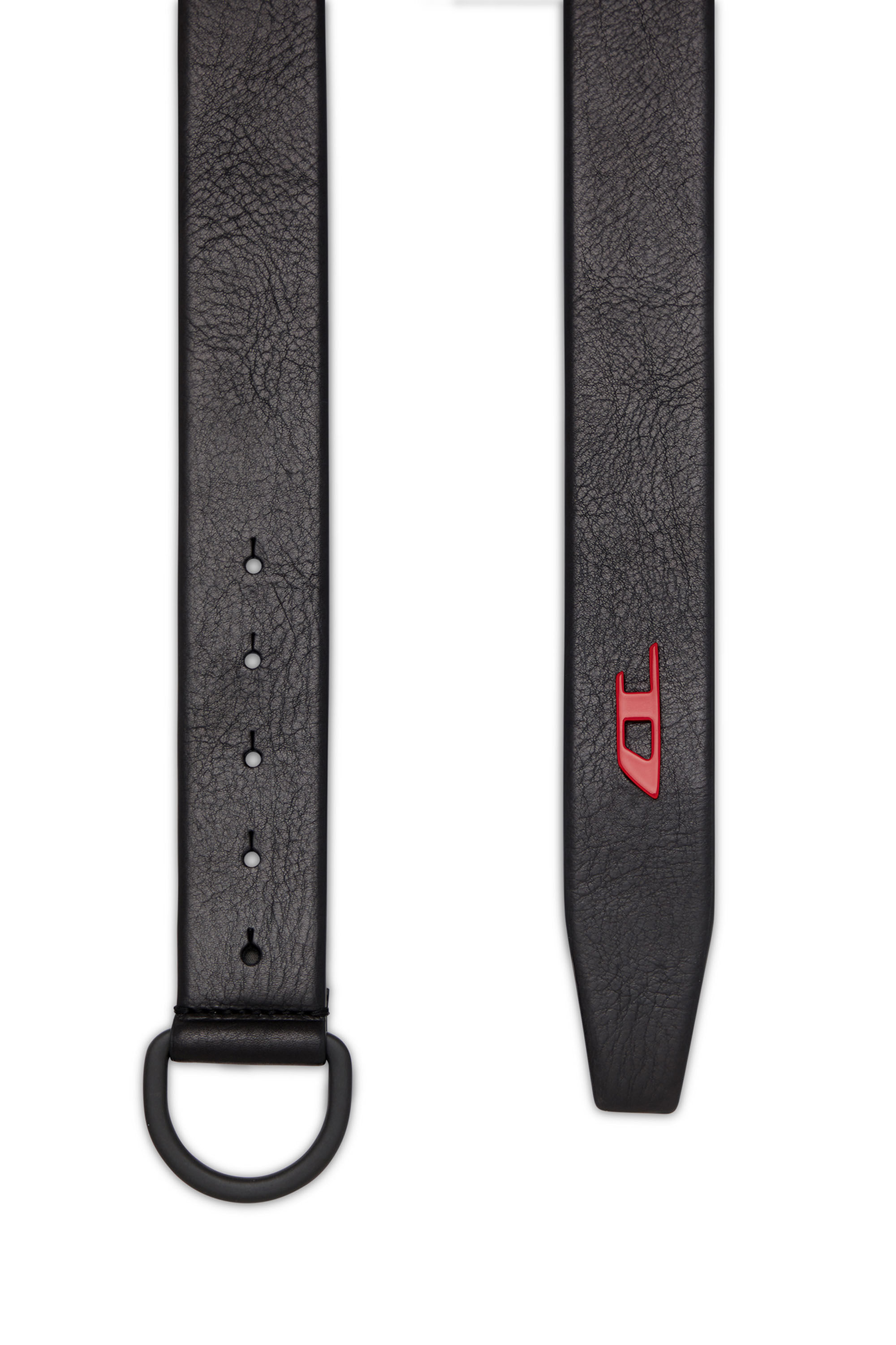Diesel - B-D STUD 40, Male's D-ring belt in leather in Black - 2