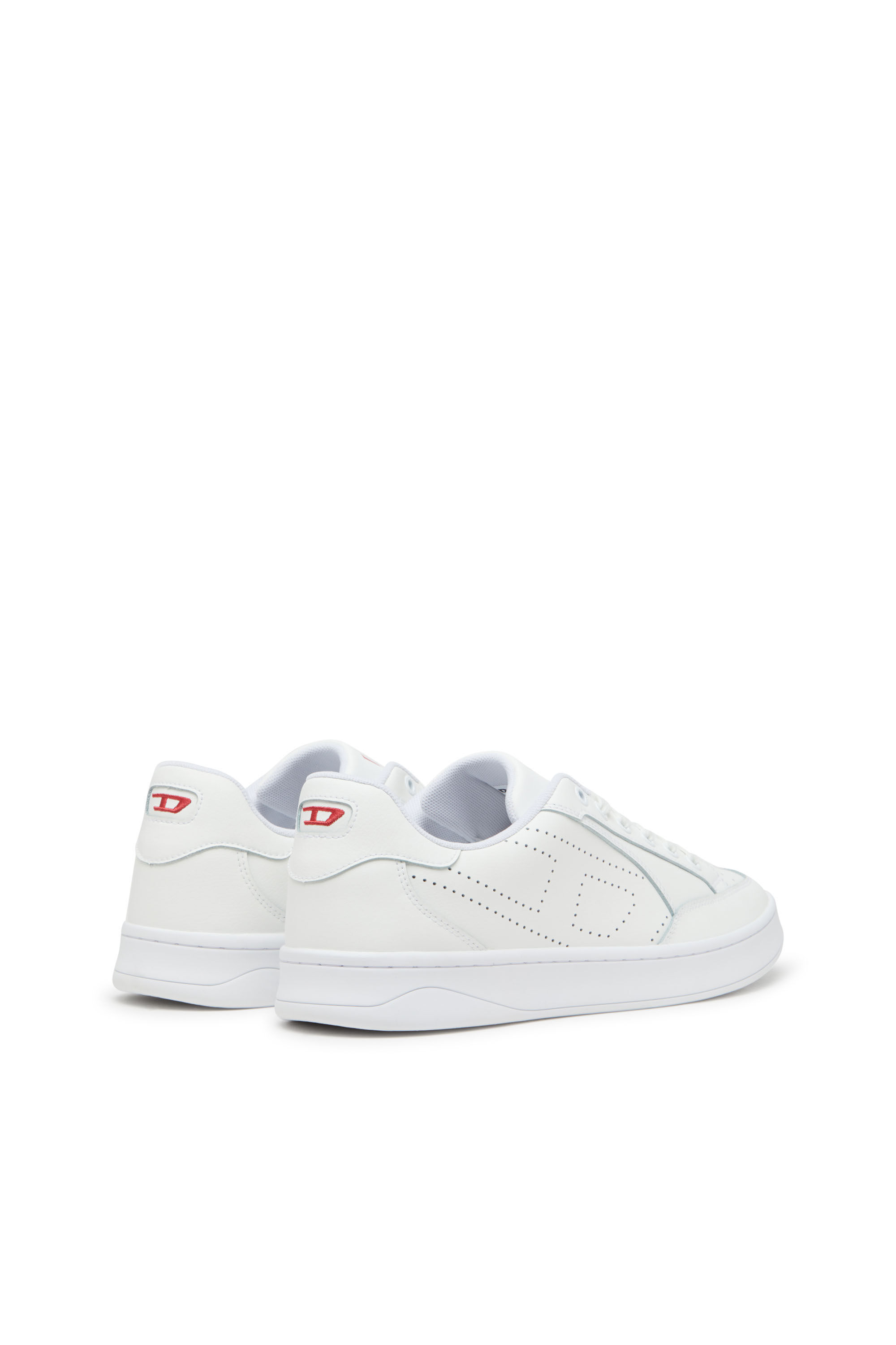 Men's S-Dakota-Leather sneakers with perforated logo | White | Diesel