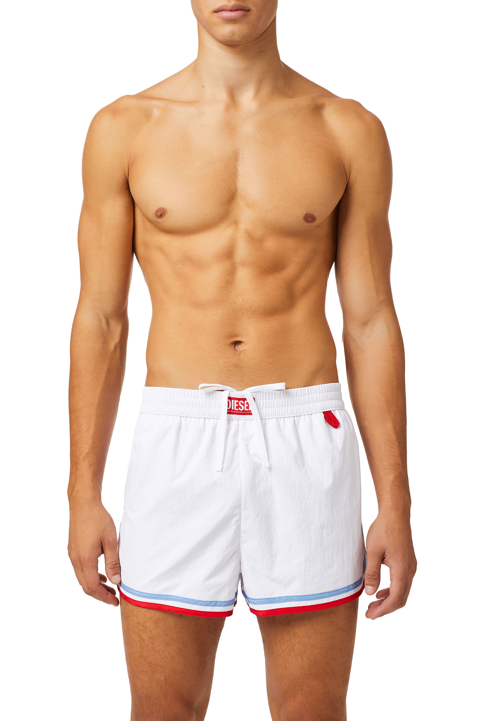 Diesel - BMBX-REEF-30, Short de bain avec bordures doubles Homme in Blanc - 1