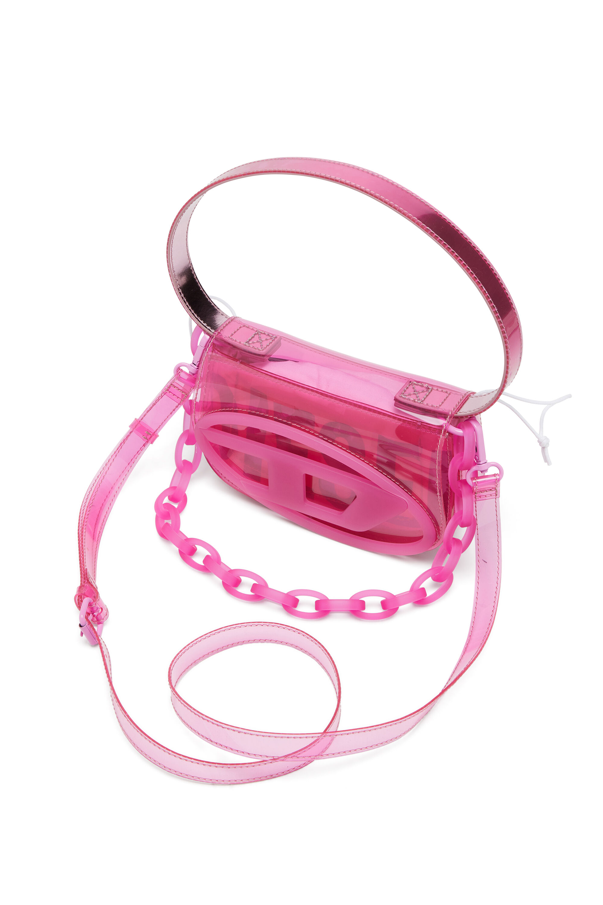 Women's 1DR-Iconic shoulder bag in transparent TPU | Pink | Diesel